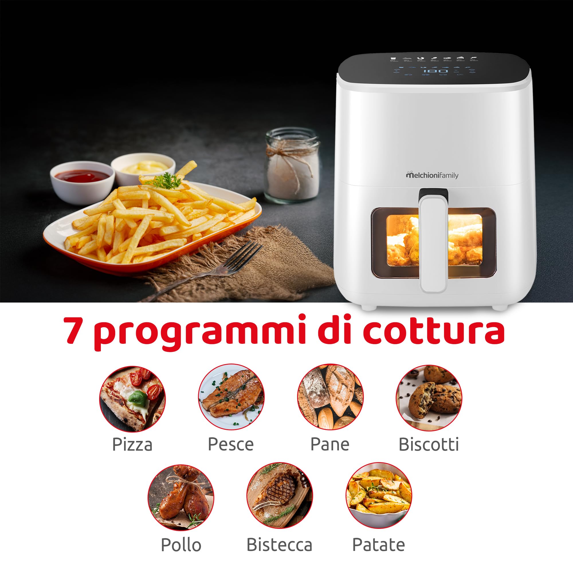 FRIGGITRICE AD ARIA 1500W 5LT MARIANNA NEW BIANCO