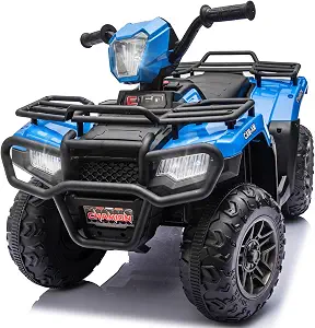 24V Kids ATV, Dual Motor 4 Wheeler with 2 Speeds & LED Lights