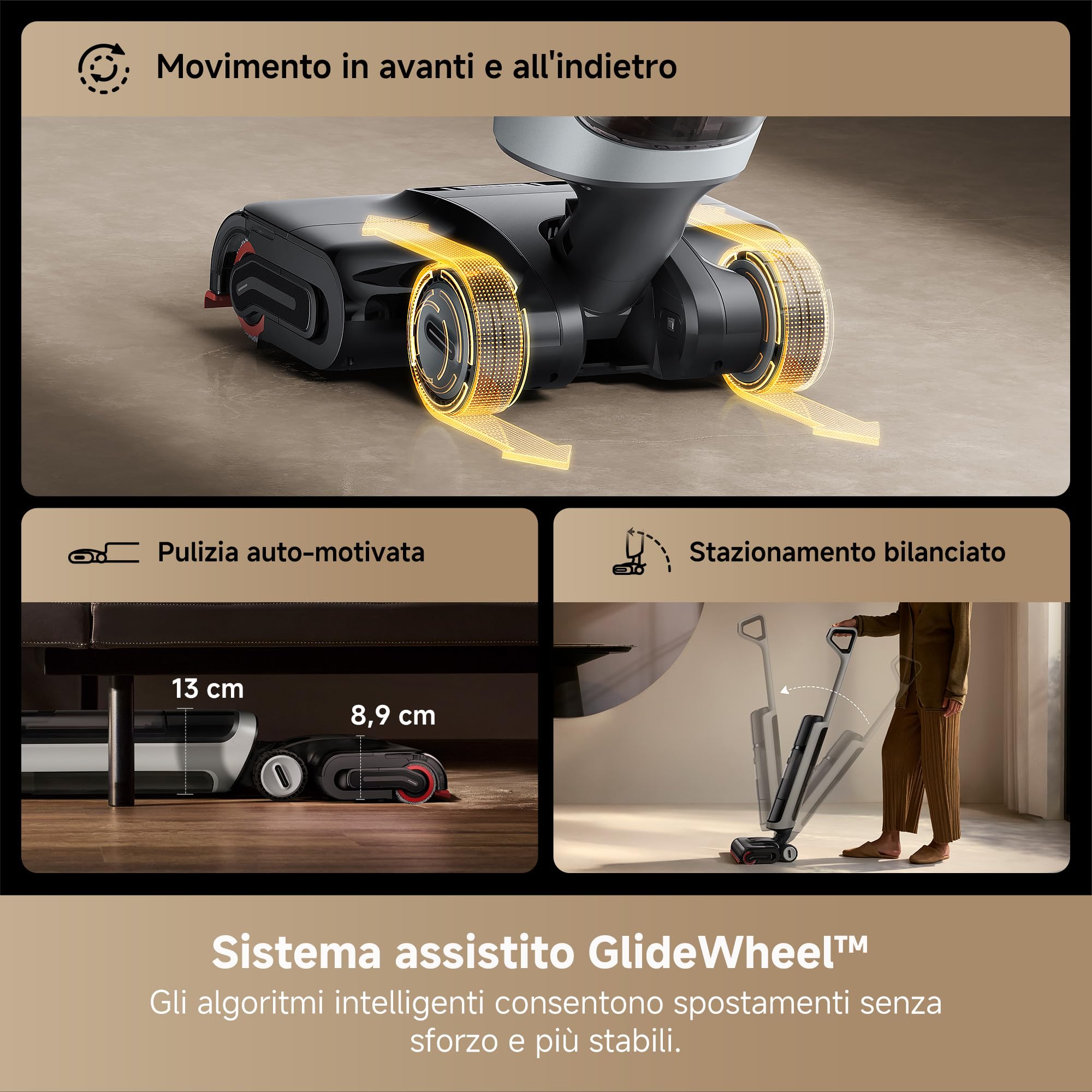 DREAME H15 Pro Heat Aspirapolvere Lavapavimenti, Lavaggio 85 °C, Braccio Robotico IA GapFree, RGB, Aspirazione 22.000 Pa, 0 Grovigli,Lavaggio Spazzola 100 °C,Asciugatura 5 Min 90 °C,Navigazione e App