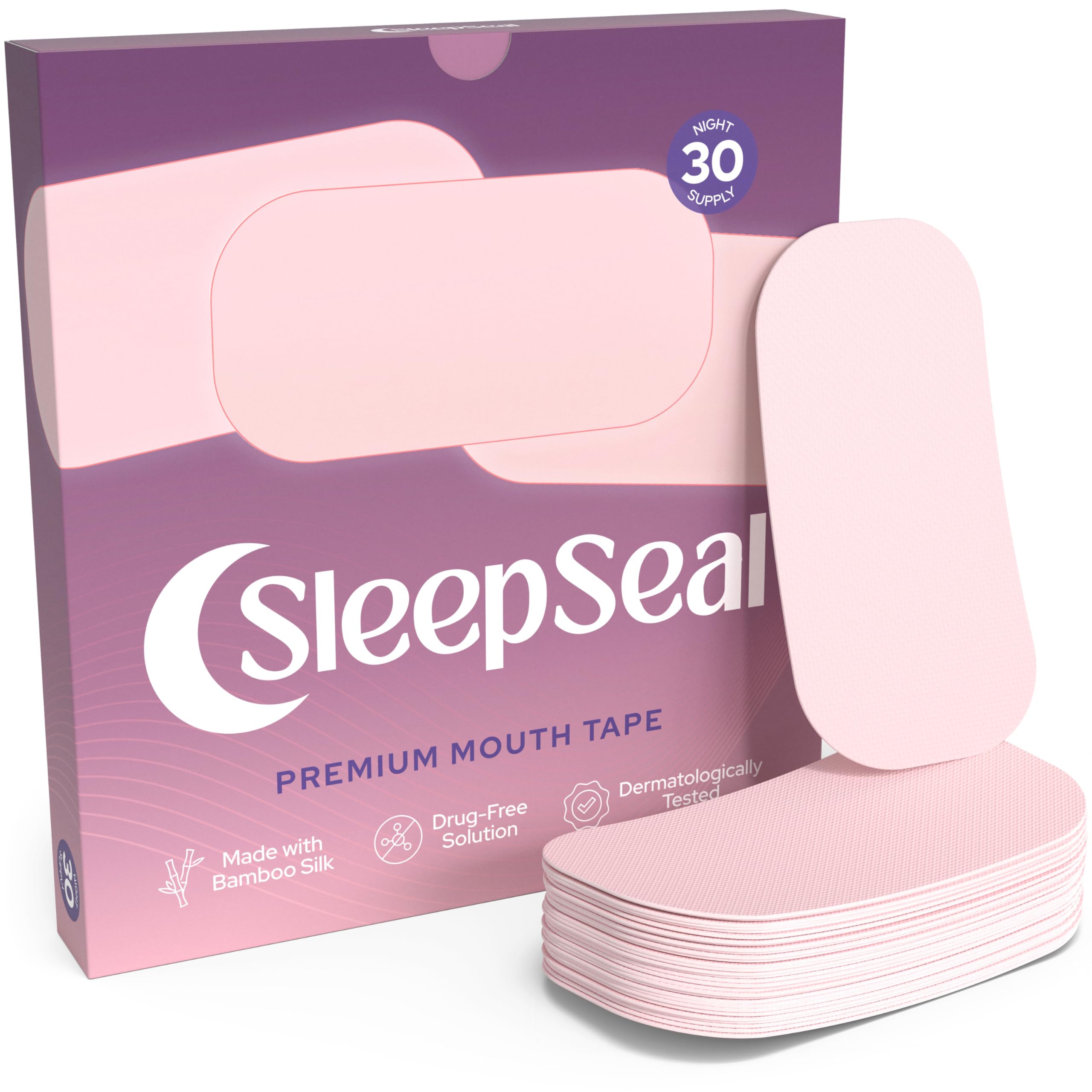 Sponsored Ad – SleepSeal Mouth Tape for Sleeping - Made from Sustainable Bamboo Silk, Hypoallergenic & Dermatologically Tested Sleep Tape – Snoring Aid Solution, Improves Nasal Breathing – 30 Night Supply