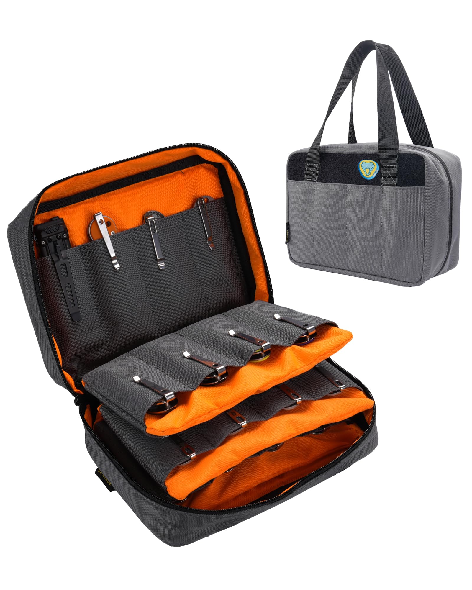 VIPERADE VE40 Knife Display Case with 40 Slots, Folding Knives Storage Holder, Knife Collection Carrier Bag for Folding Knives Flashlights Multitools