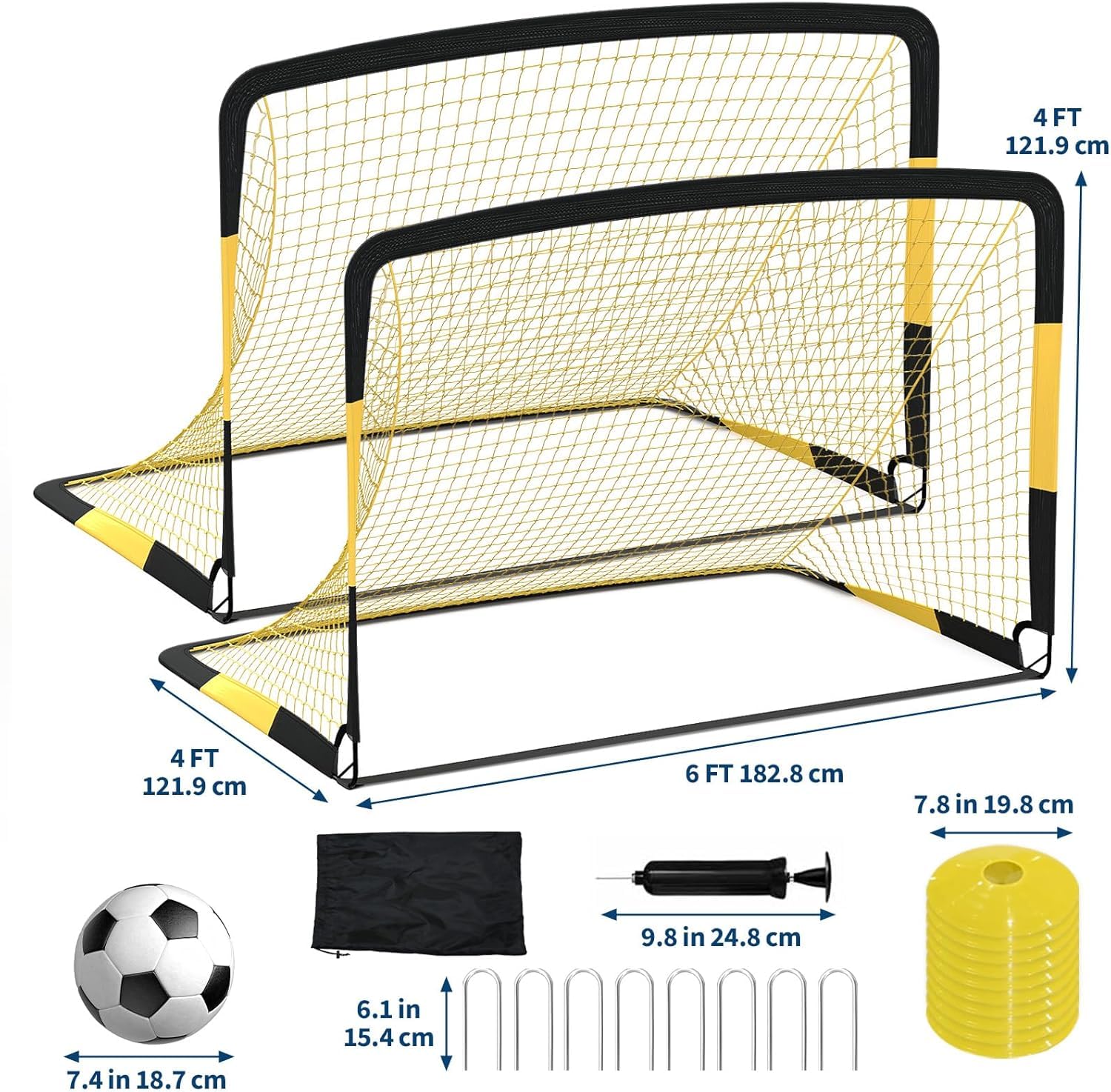 Fußballtor Set Garten Training Rebounder Klapptore Zubehör