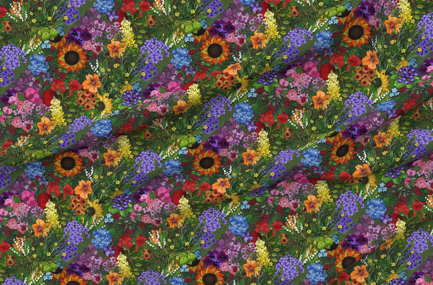 Amazon.com: Spoonflower Fabric - Maximalist Floral Lush  display picture 1