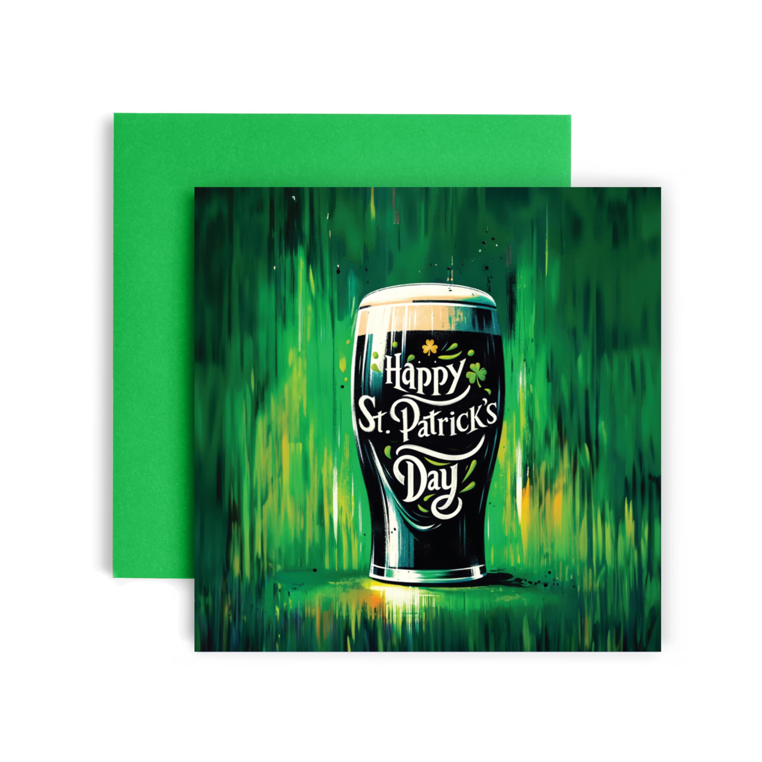 Huxters St Patricks Day Card - Irish Guinness Pint Hearts and Shamrock for Best Friend Husband Wife Dad Mum Paddy's Day 14.8cm