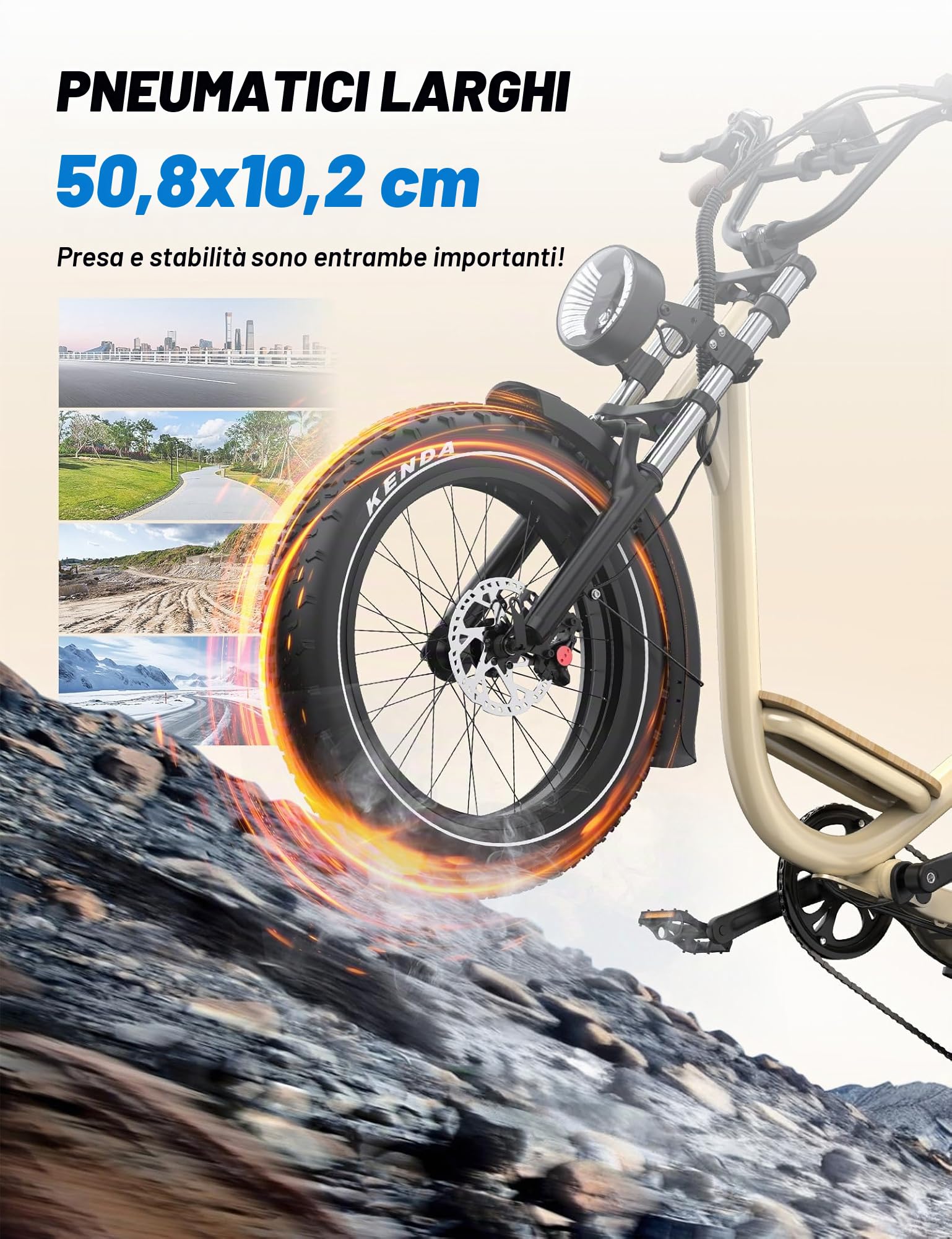 Onesport W66/W77 E Bike Elettrica, 20 X 4 Pollici Fat Tire Ebike con Batteria 48V 18AH/13.5AH Autonomia 30-100KM, Sospensione Integrale & Freni Idraulici, Bici Elettrica Uomo e Donna con Bluetooth APP