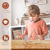 Vista 6 de Toymany 4PCS Realistic Giraffe Figurines with Giraffe Cub, 2-6" Plastic Jungle Animals Figures Family Playset Includes Baby, Educational Toy Cake