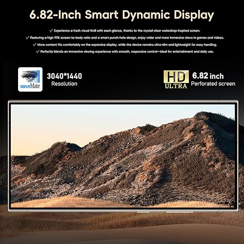 Miniatura 3 de Teléfono inteligente I24 Ultra desbloqueado, 16 GB+512 GB de ROM con tarjeta de 128 GB, pantalla HD+ de 6.8 pulgadas, Android 14, batería de 6800