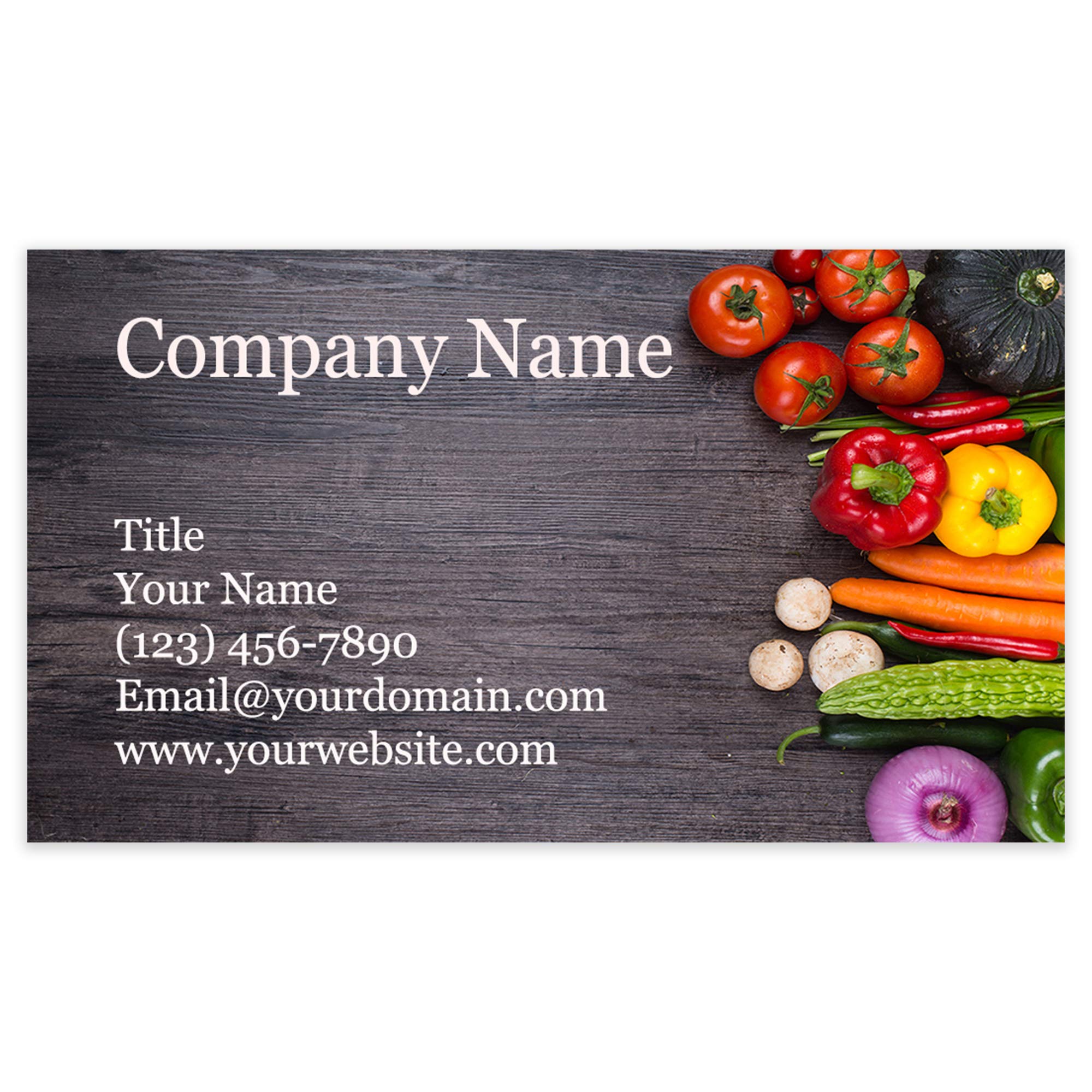 DISCOUNTCARDSTOCK.COM Premium Personalized Business Cards - 100 Cards (Veggie Delight) - 3.5" x 2" - 14Pt, Recycled, 28PT - Same Day Shipping