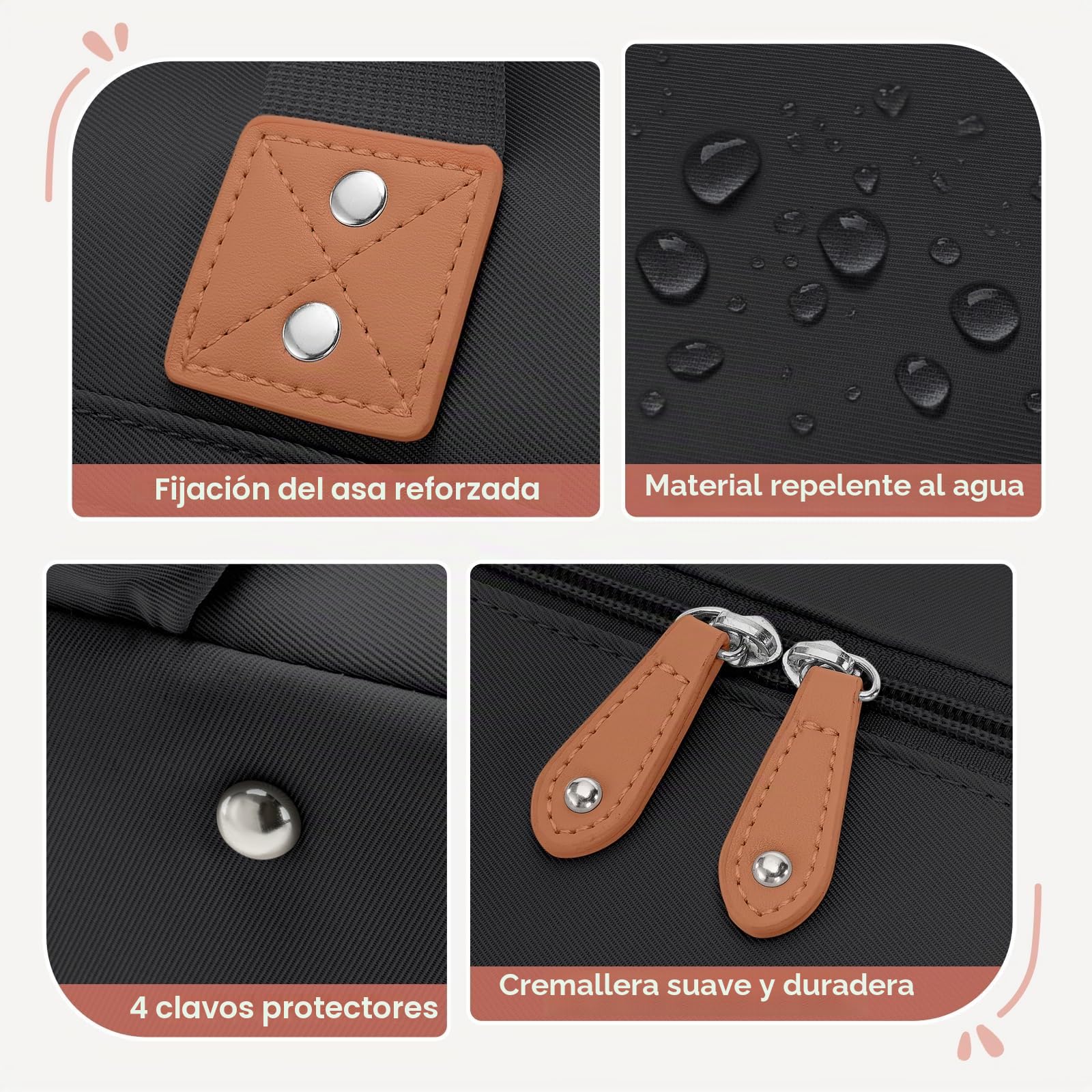 RAINSMORE Pañaleras de Bebe con Cambiador Bolso Carro Bebe Gran Capacidad