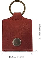 Vista 3 de Soporte de cuero para llavero, funda de viaje para anillo de boda, soporte para anillo de compromiso, bolsa para anillos, soporte para anillos