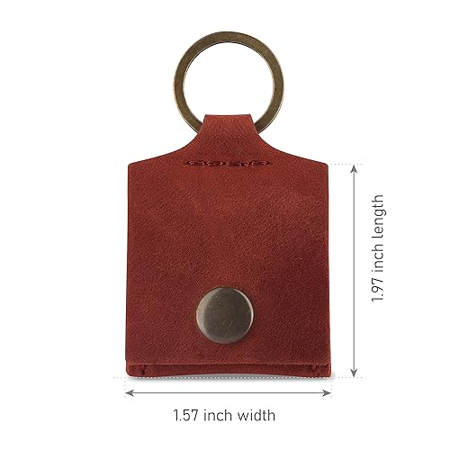 Miniatura 3 de Leather Keychain Ring Holder, Wedding Ring Travel Case, Engagement Ring Holder, Ring Pouch, Workout and Gym Ring Holder (Cognac)