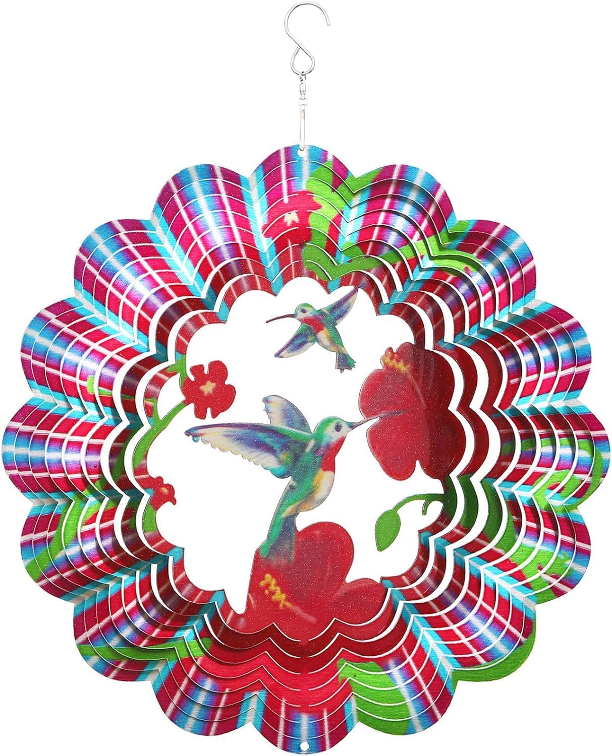 Generic Stainless Steel Wind Sculptures & Spinners,Garden,Balcony,Window Wind Spinners, Bird Wind Chime for Outside, Humming Bird Spinner Ornament-image-13