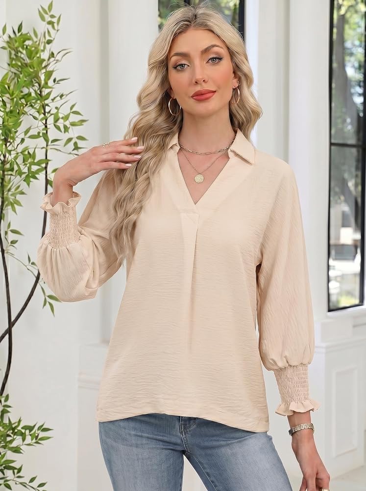 Dokotoo Business Casual Outfits for Women 3/4 Sleeve V Neck Dressy