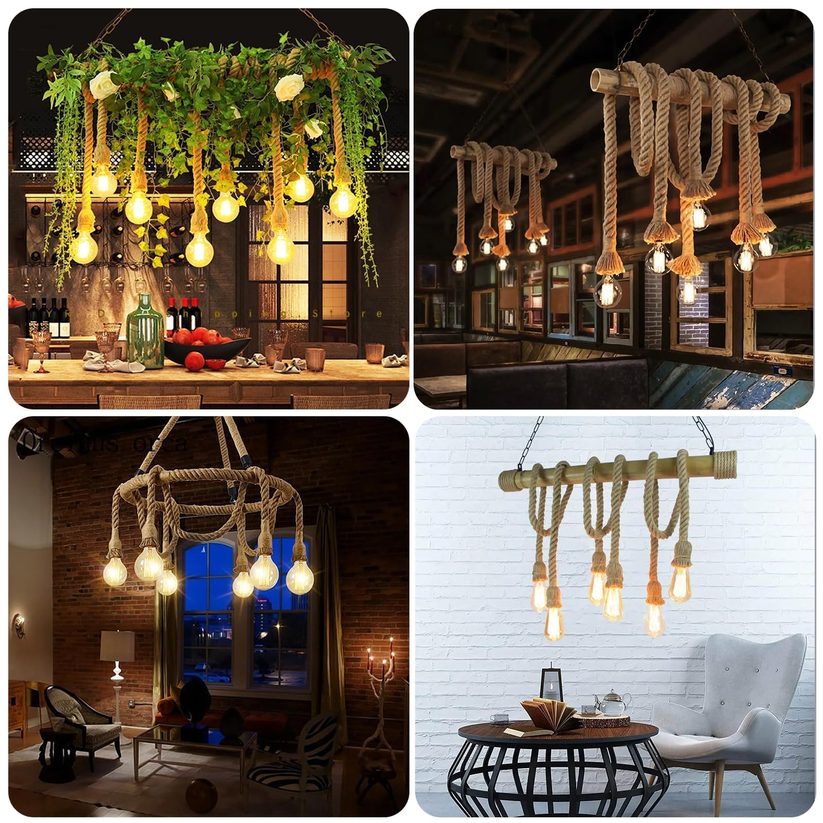 Cuerda de yute de 1 pulgada x 100 pies, cuerdas de manila trenzadas resistentes, cuerda de cáñamo natural gruesa para manualidades, decoración del hogar, jardinería, barandilla, tira y
