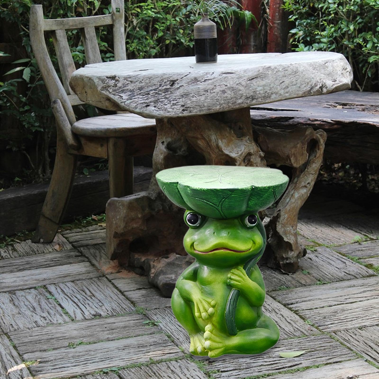 Statua da Giardino a Forma di Rana, Sgabello da Giardino, Statuetta da Collezione, Regalo per Compleanni