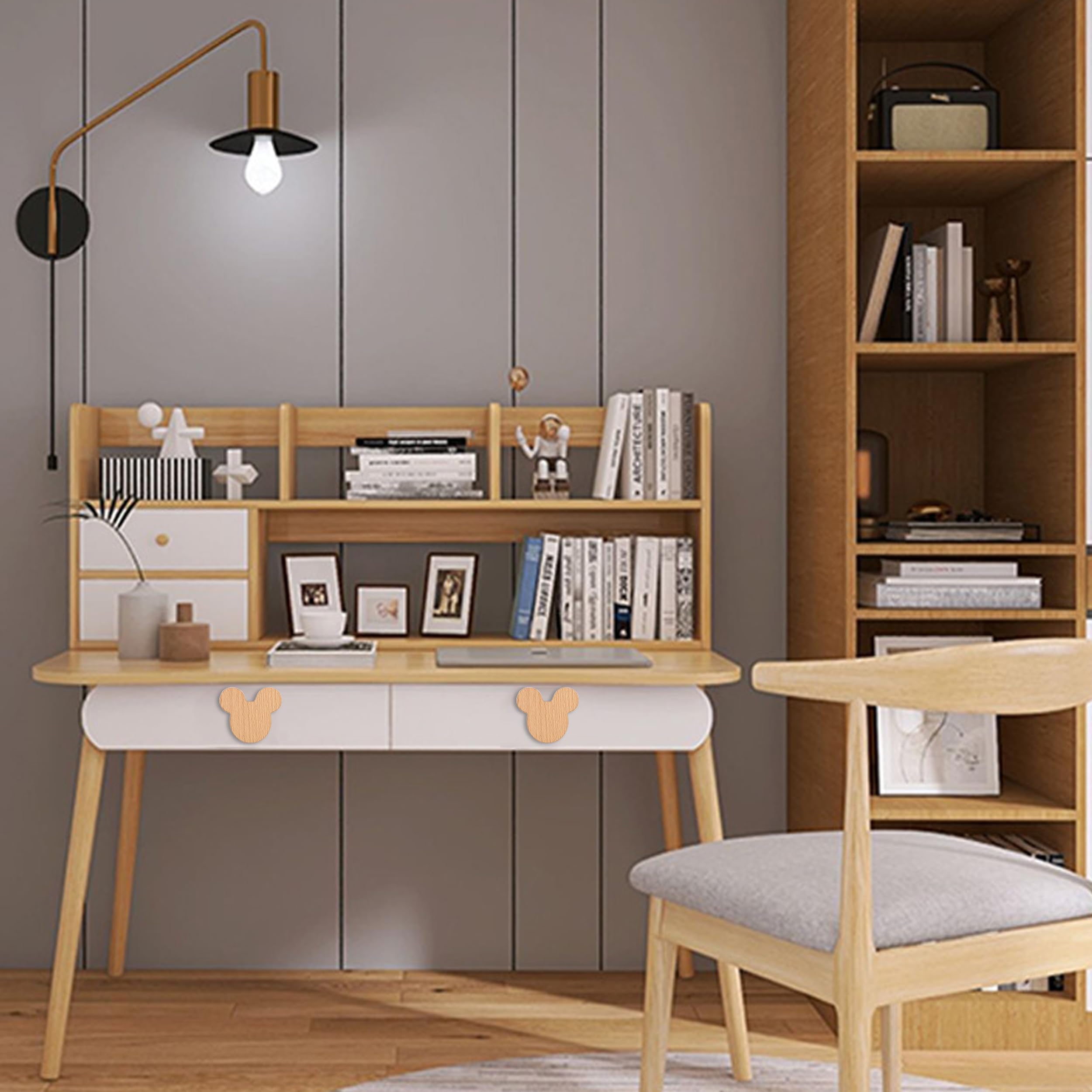 Mickey Formate Auped 12PS Holz Knöpfe und Schubladegriffe, Boho Möbel, Küchenschrank, Brustgriffe