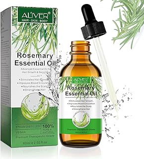 Rosemary Oil for Hair Growth, Rosemary Essential Oil for Hair Growth & Skin Care, Improve Hair Loss and Nourishes Scalp for Men and Women, Hair Growth Oil Promotes Eyebrow and Eyelash Growth,60ml