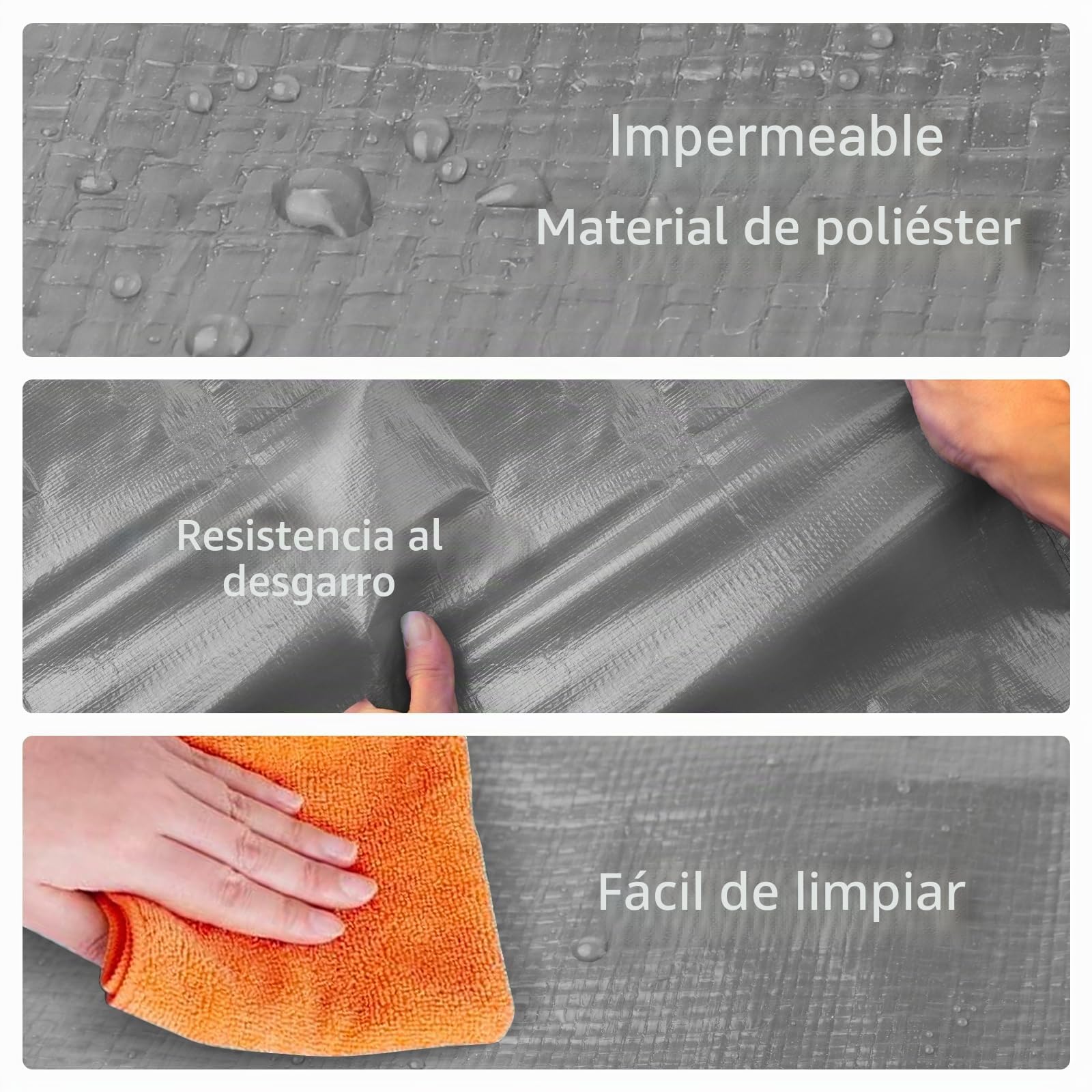 Withosent 100L Grande Bolsa de Almacenamiento, 6 Piezas Impermeable Bolsas de Mudanza con Cremallera y Asa, Bolsas para Guardar Ropa Edredones, Alternativa a las Cajas de Mudanza, Gris