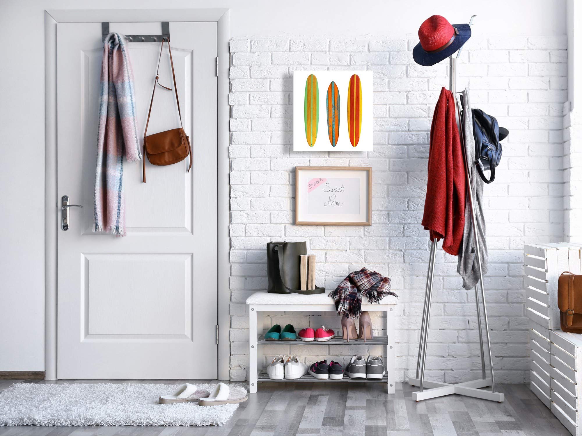 Elegant Key Organizer for 50 Key Together with Dry Erase Board K03 Surfboard Retro