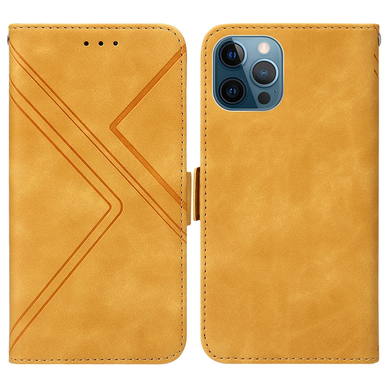 LTL Hülle Für iPhone 13 Mini/13/13 Pro/13 Pro Max, Chutzhülle Premium PU/TPU Lederhülle Flip Wallet Tasche Case Mit Ständer Und Kartenfächer/Magnetverschluss,Gelb,13 Pro 6.1"