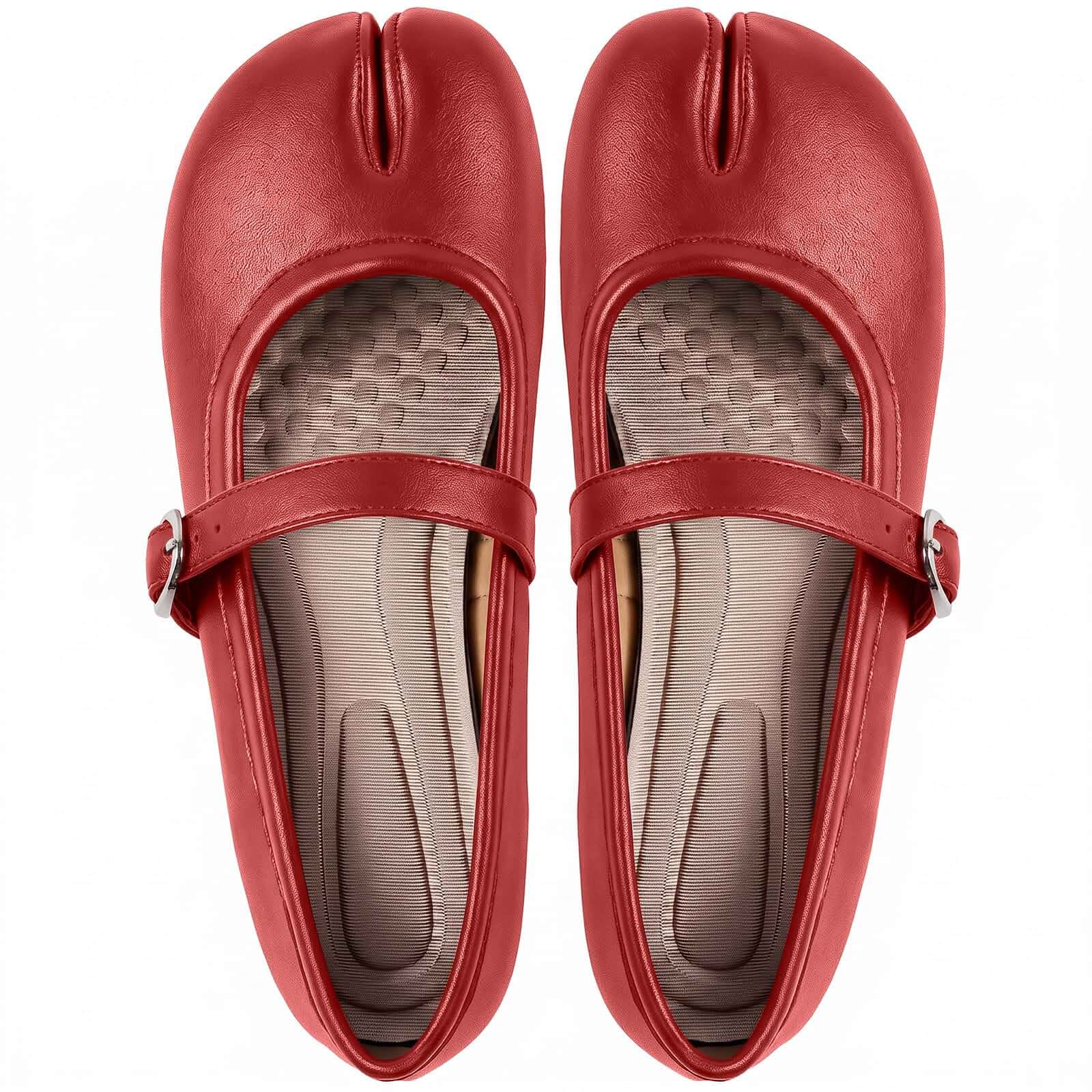 DYIWC Tabi Ballet Flats Mary Jane Shoes Women Split Toe Wide Width Casual Dress Work Shoes