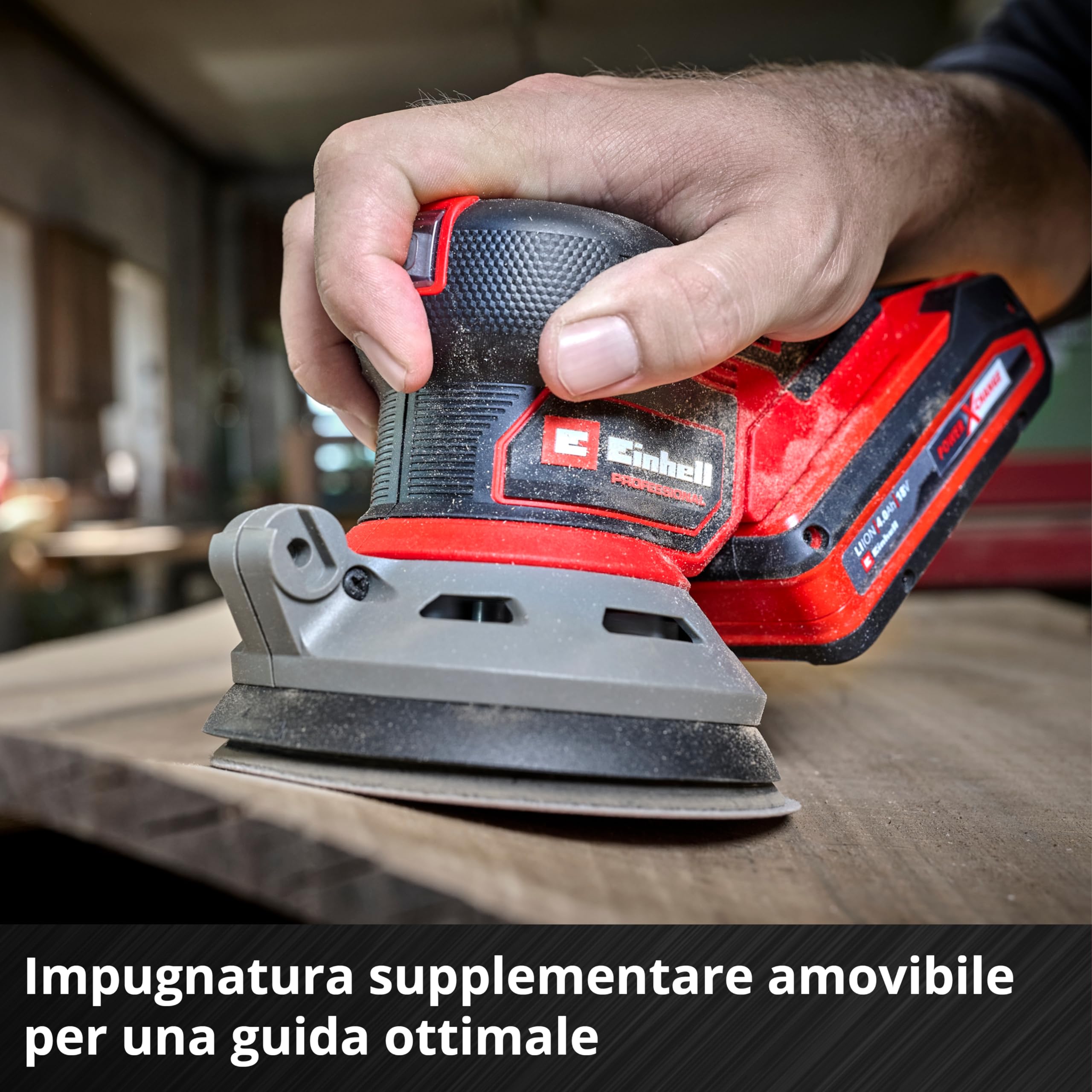 Levigatrice eccentrica Einhell Professional TP-RS 18/32 Li BL-Solo Power X-Change (18 V, Brushless, circuito oscillante da 3,2 mm, disco abrasivo da 125 mm, inclusa carta abrasiva, batteria esclusa)