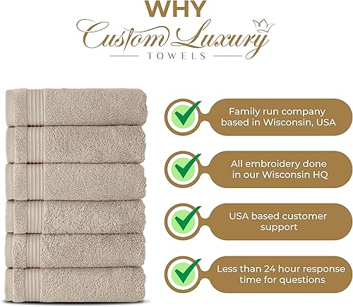 Miniatura 4 de Toallas de mano con monograma para baño Toallas turcas de algodón de lujo Bordadas en Estados Unidos Juego de 2 Elige el color del juego y el