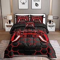 Vista 20 de ROWADALO 5 Pieces Gaming Bedding Set for Boys Gamer Comforter Set Twin Size,Game Controller Comforter for Boys Kids Teen 3D Gamepad Microfiber