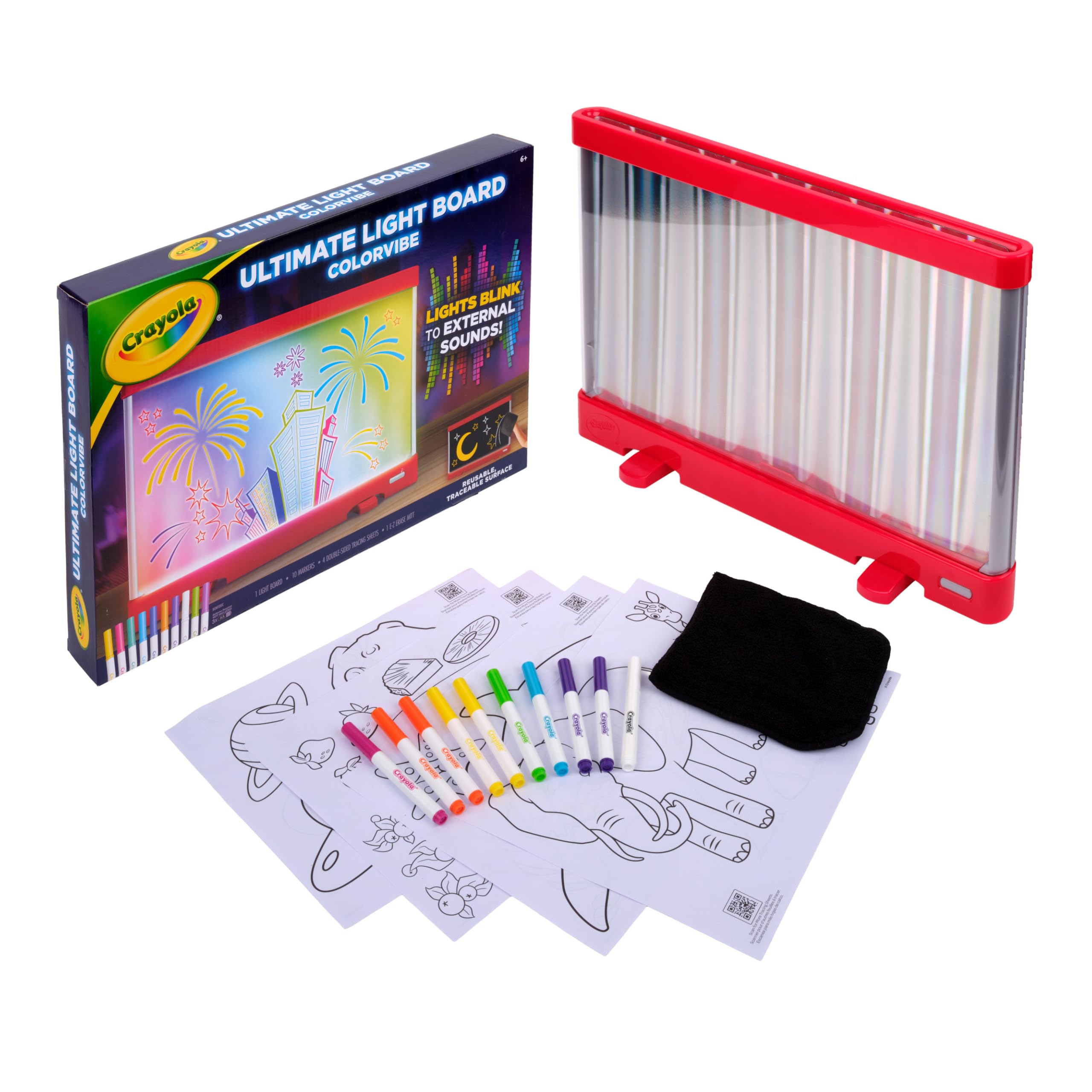 Crayola Ultimate Light Board ColorVibe, Sound Reactive Drawing Tablet | Light Up LED Art Board, Crafting Gifts and Toys for Kids, Ages 6+