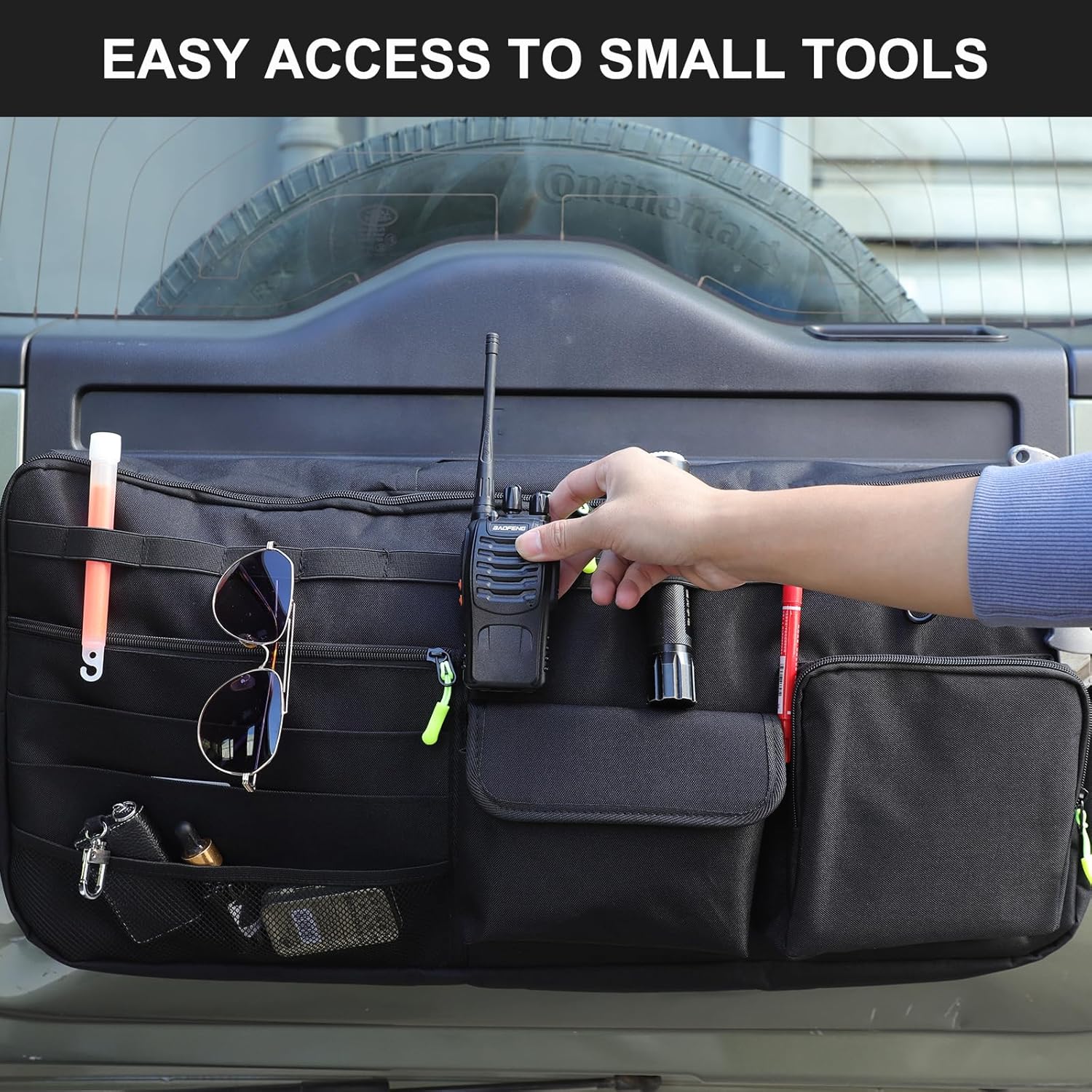PIUGILH Tailgate Storage Bag Compatible with Land Rover Defender 90 110 130 2020-2025+, Back Door Tailgate Tool Kit Storage Bag Organizer Cargo Rack