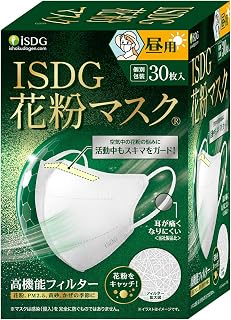 ISDG 花粉口罩 日用 30片装 鼻垫 耳朵不易疼痛