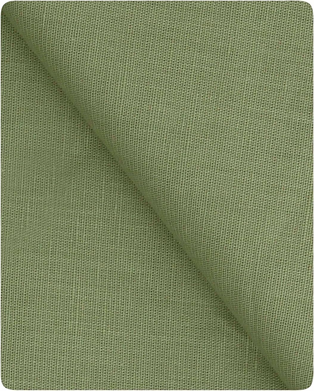 Men's Executive Linen Blended Cotton Shirt Piece ( 1 Shirt Piece for Men ) (Light Bottle Green)
