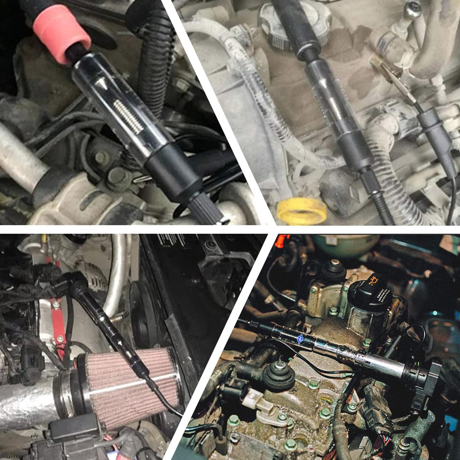 Tester di Accensione,Tester di Candele di Accensione,Strumento Bobina di Accensione,Tester Candela del Motore,per Auto,Motociclette,Camion,Falciatrici per Erba,Nero