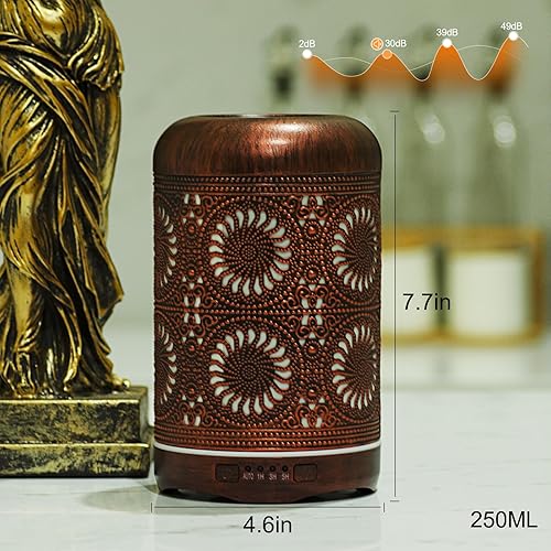 Miniatura 9 de Difusor de aromaterapia de aceite esencial para el hogar, dormitorio, oficina, habitación decorativa hueca de metal, ultrasónico, aroma de aire,