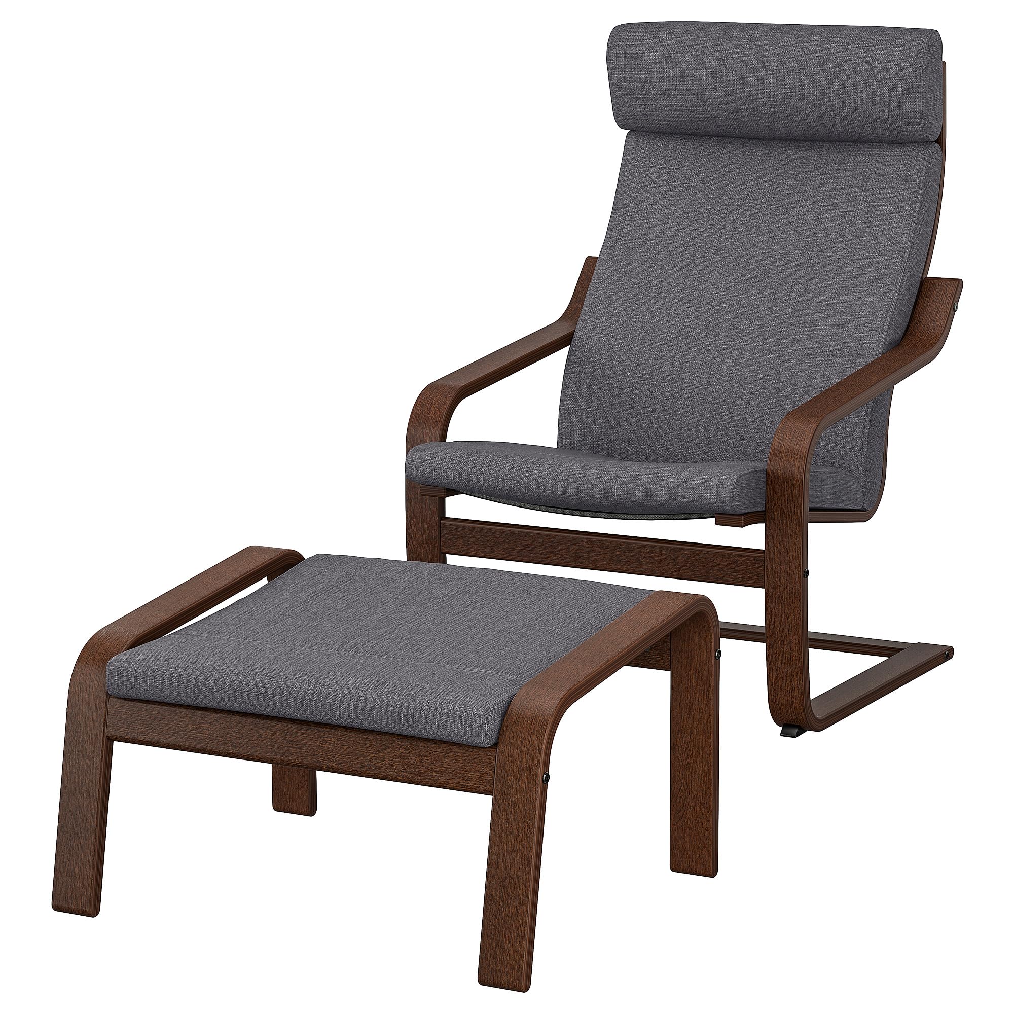 POÄNG Fauteuil et repose-pieds soulage le mal de dos en tissu Skiftebo