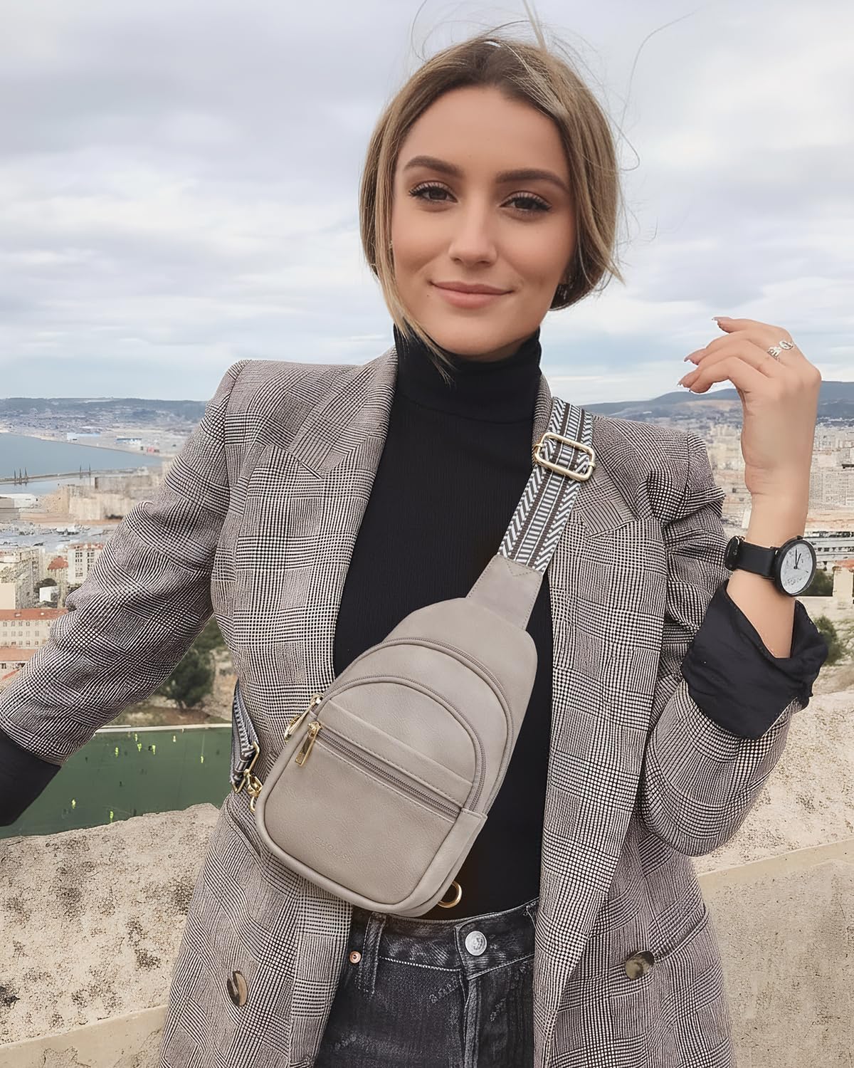 CHOLISS Anti Theft Small Sling Bag for Women and Men RFID Leather Crossbody Bags Fanny Pack Chest Bag Travel Purse Daypacks - Image 2