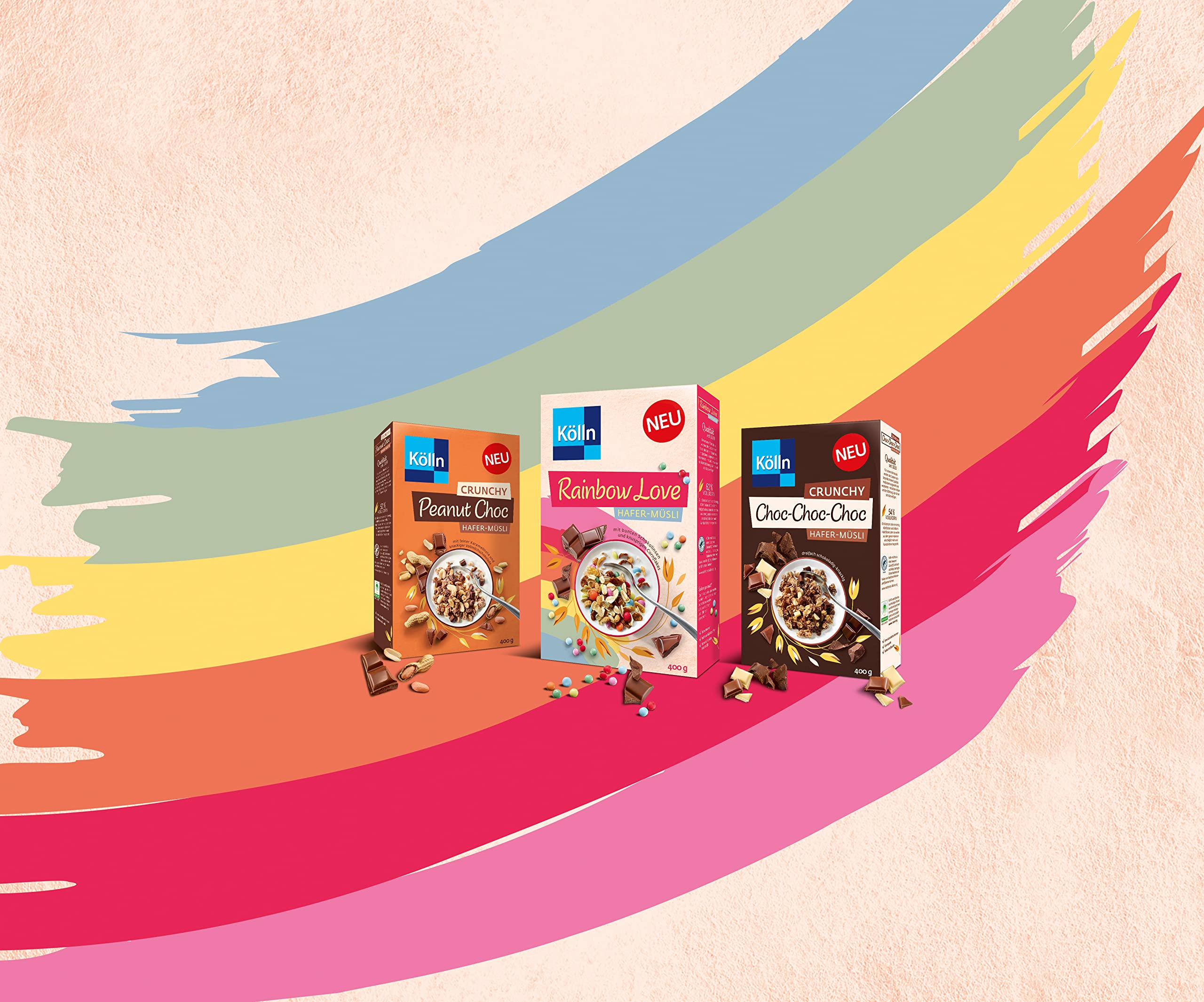 Kölln Crunchy Peanut Choc Hafer-Müsli, 8er Pack (8 x 400 g)