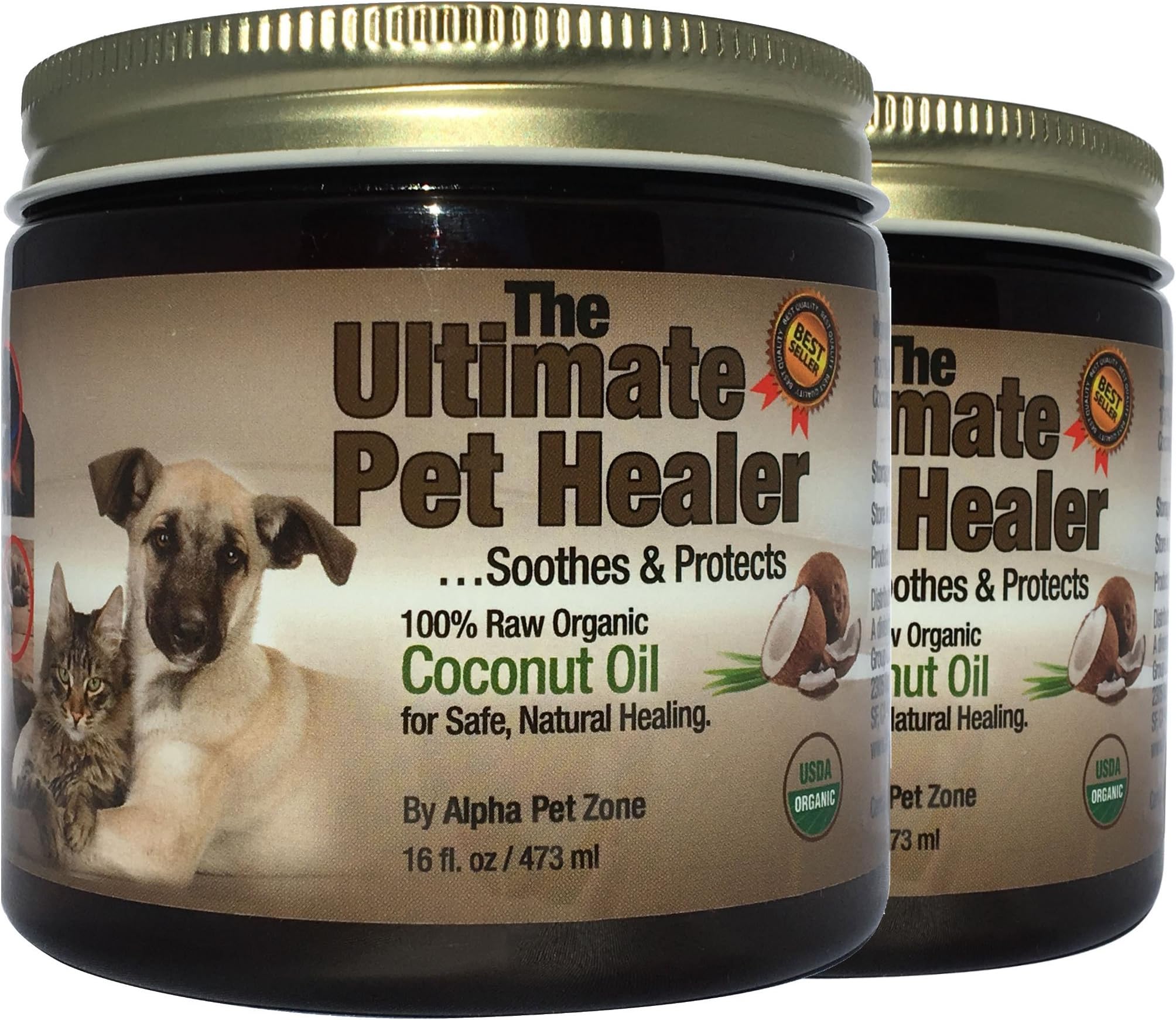 Coconut Oil for Dogs Alpha Pet Zone, Treatment for Itchy Skin, Dry Elbows, Paws and Nose 32 oz