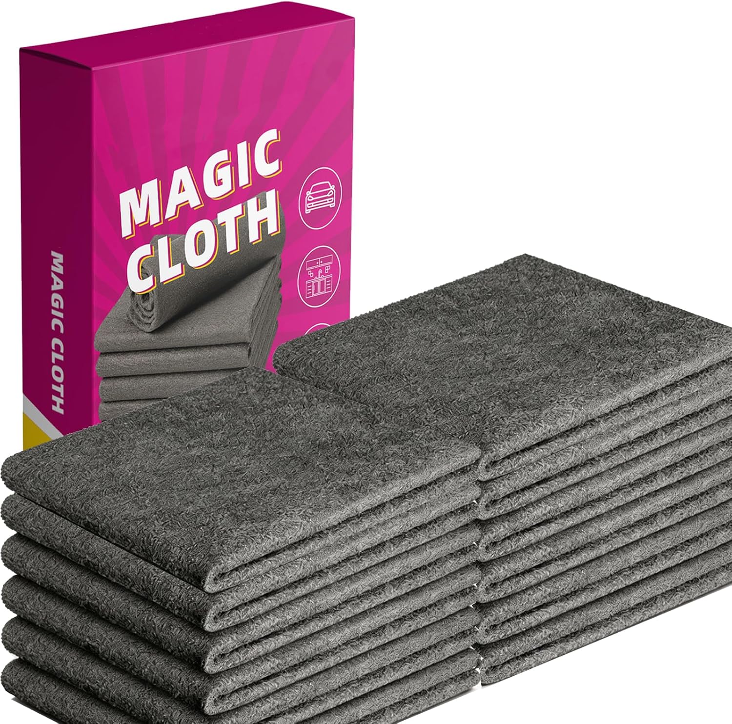 Genie Cloth Magic Cloth, Genie Magic Cleaning Cloth 6 Pack for Glass