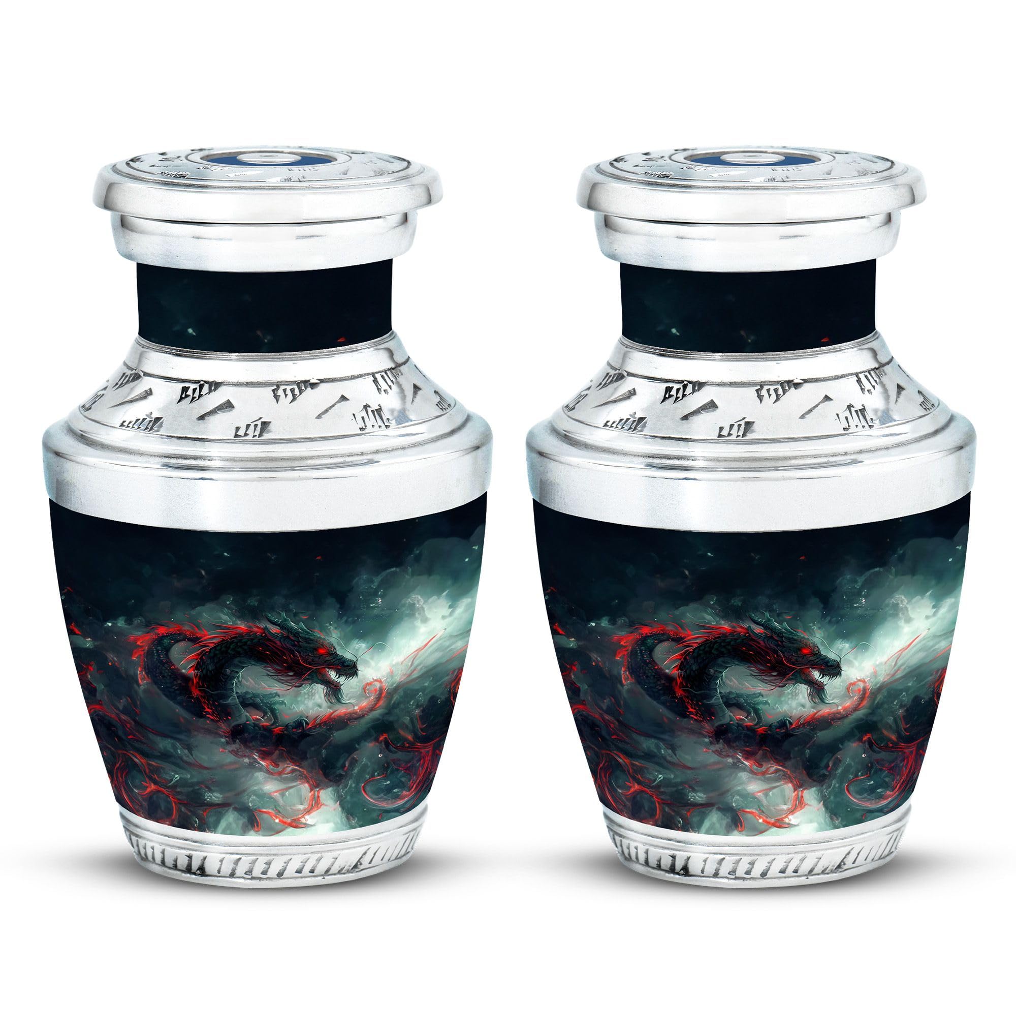 YATHABHISA Dragon Urn, Small Urn for Human Ashes for Adult Male & Female - Pack of 2 - Keepsake Mini Cremation Urns for Adults - Memorial for Human Remains - Funeral Decorative Urns — image 1