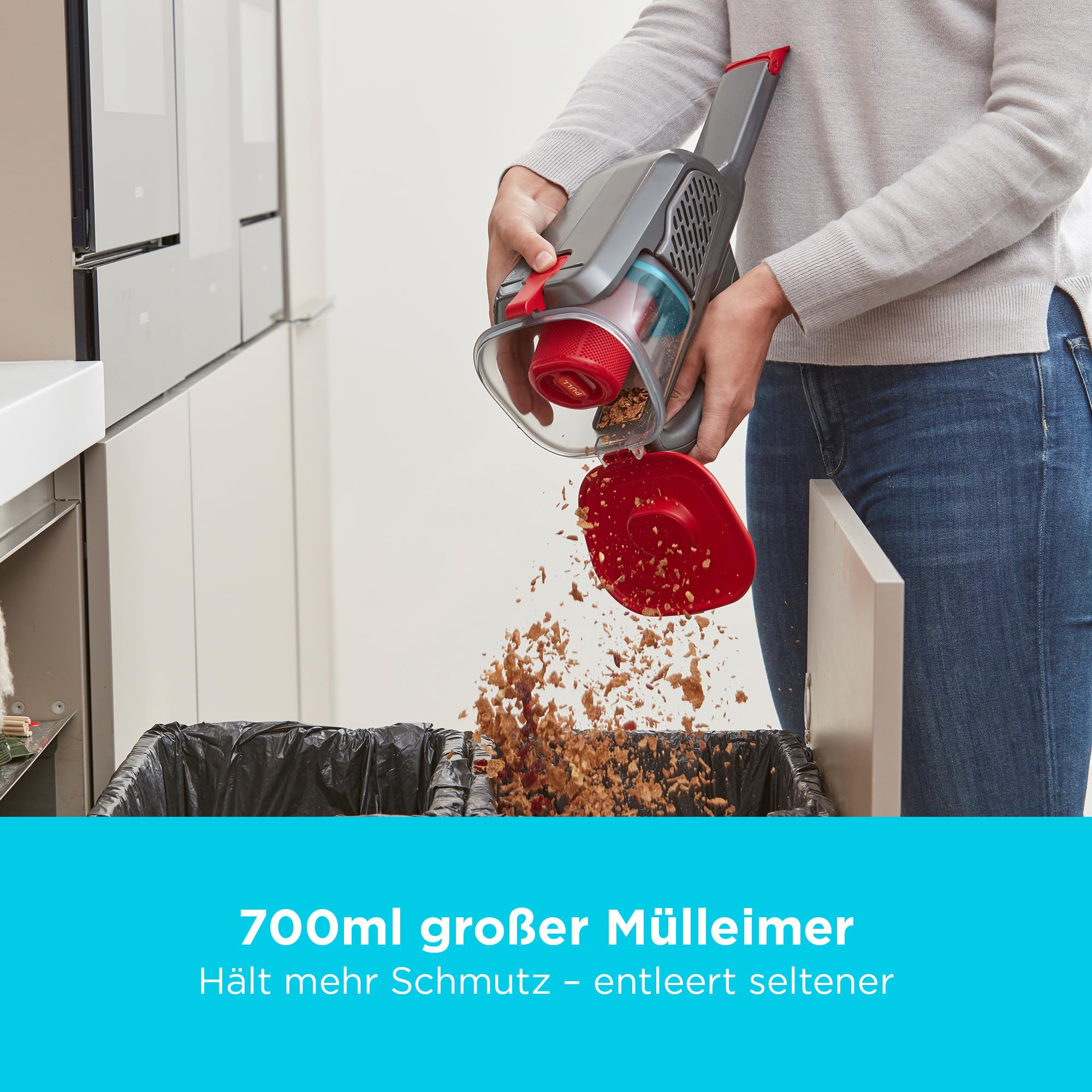 BLACK+DECKER Lithium Dustbuster BHHV315B-QW mit Cyclonic Action – 12V Akku Handstaubsauger mit ausziehbarer Fugendüse & Ladestation – Beutelloser, kabelloser Staubsauger – Lange Saugdüse