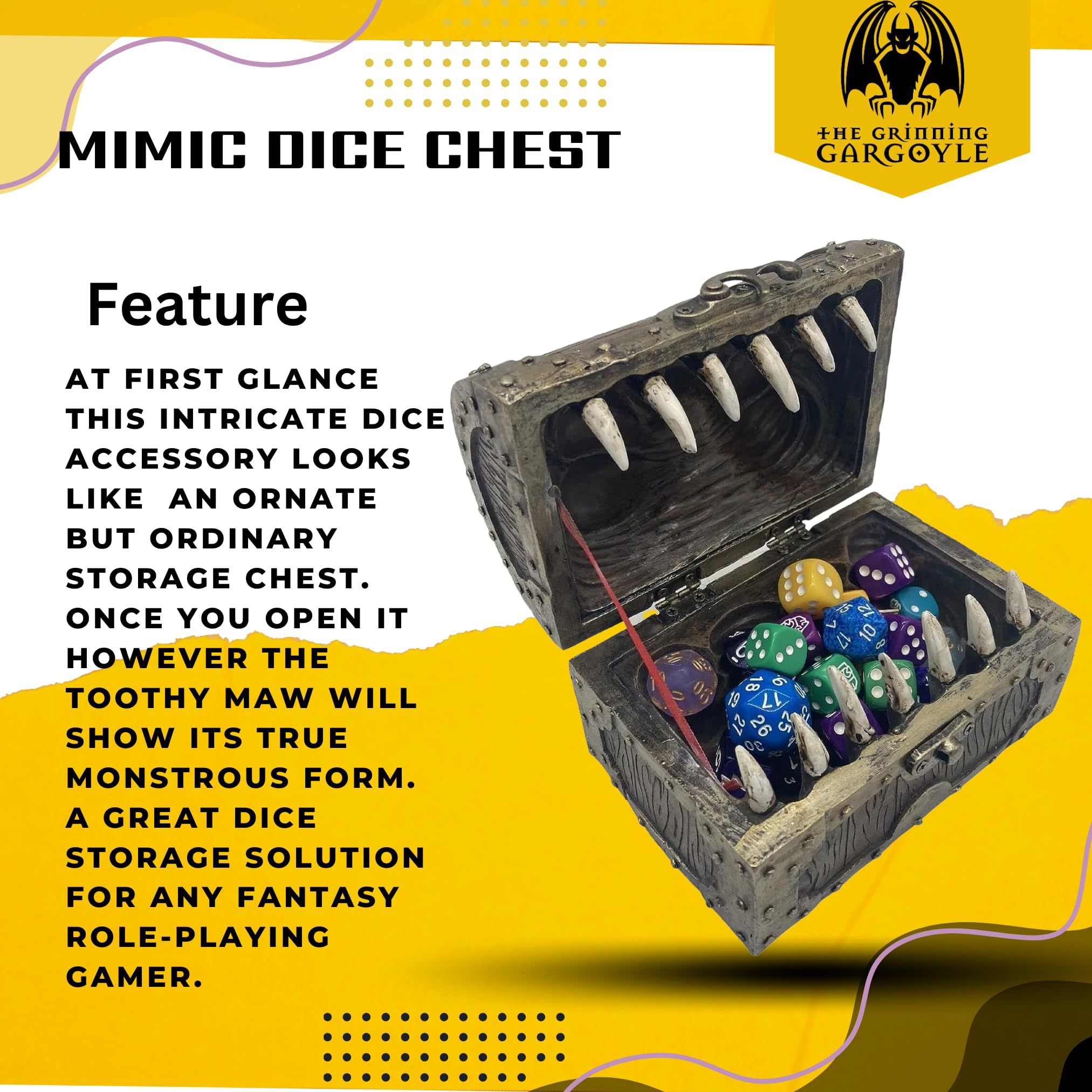 Dice Box - Cassettiera mimetica effetto legno e metallo, contenitore può contenere fino a 6 set di fustelle poliedriche – D&D Poly Dice Case – DnD RPG Crate Accessorio regalo
