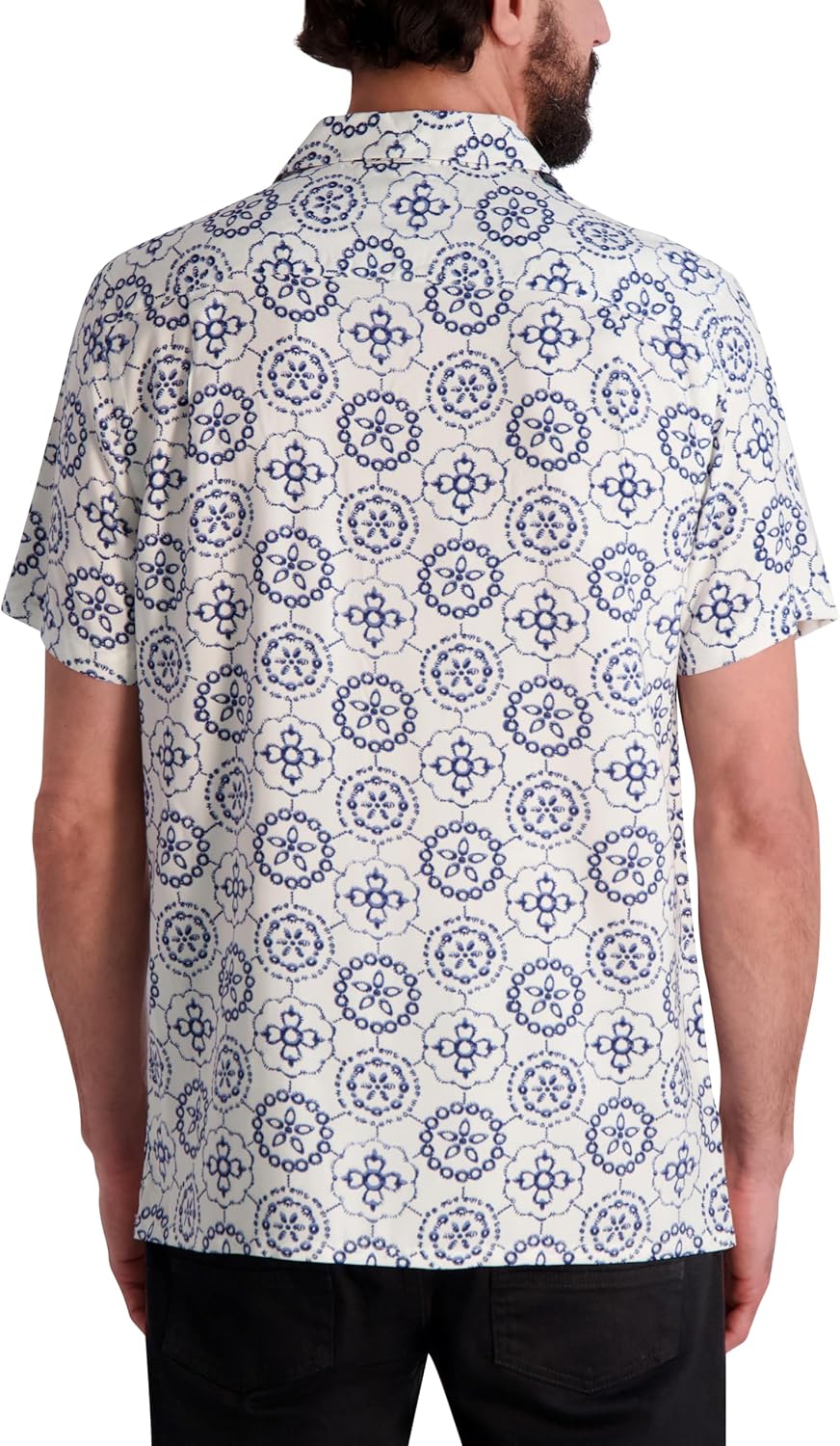 KARL LAGERFELD Mens Abstract Patterned Short Sleeve Shirt - Image 4