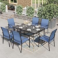 Vista 15 de HERA'S HOUSE Juego de comedor rojo para 4, juego de mesa y sillas de exterior de 5 piezas, 4 sillas de comedor de textileno, mesa de comedor