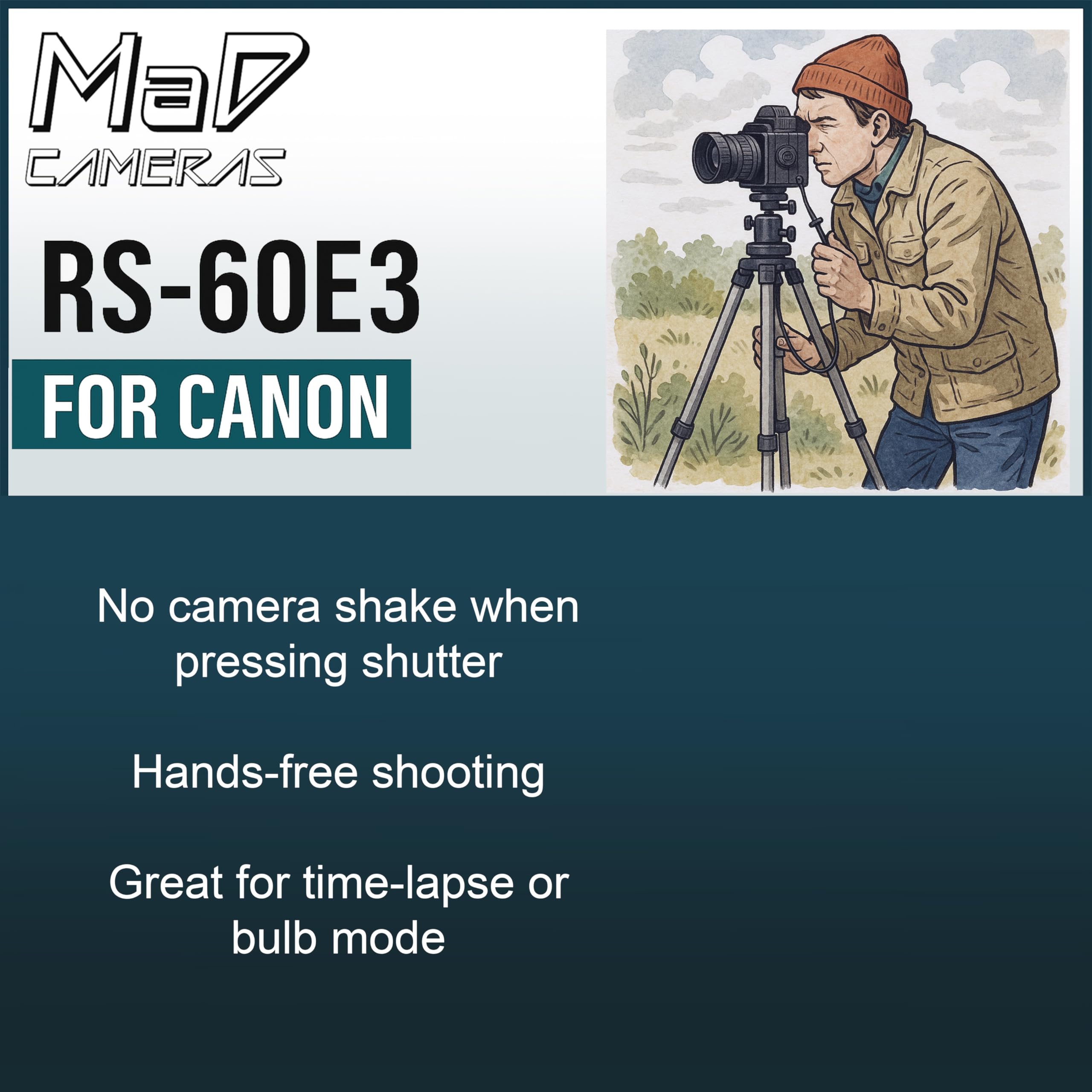 RS-60E3 Câble déclencheur à distance pour appareils photo Canon EOS par exemple R6 850D 250D 2000D M6 et autres