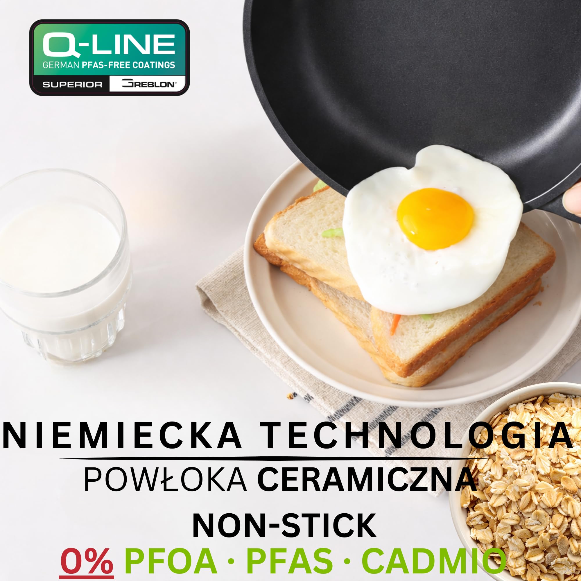 Stone&Stone Nieprzywierająca podstawa indukcyjna z kamienia ze stali, profesjonalne patelnie szefa kuchni (20-24 cm)
