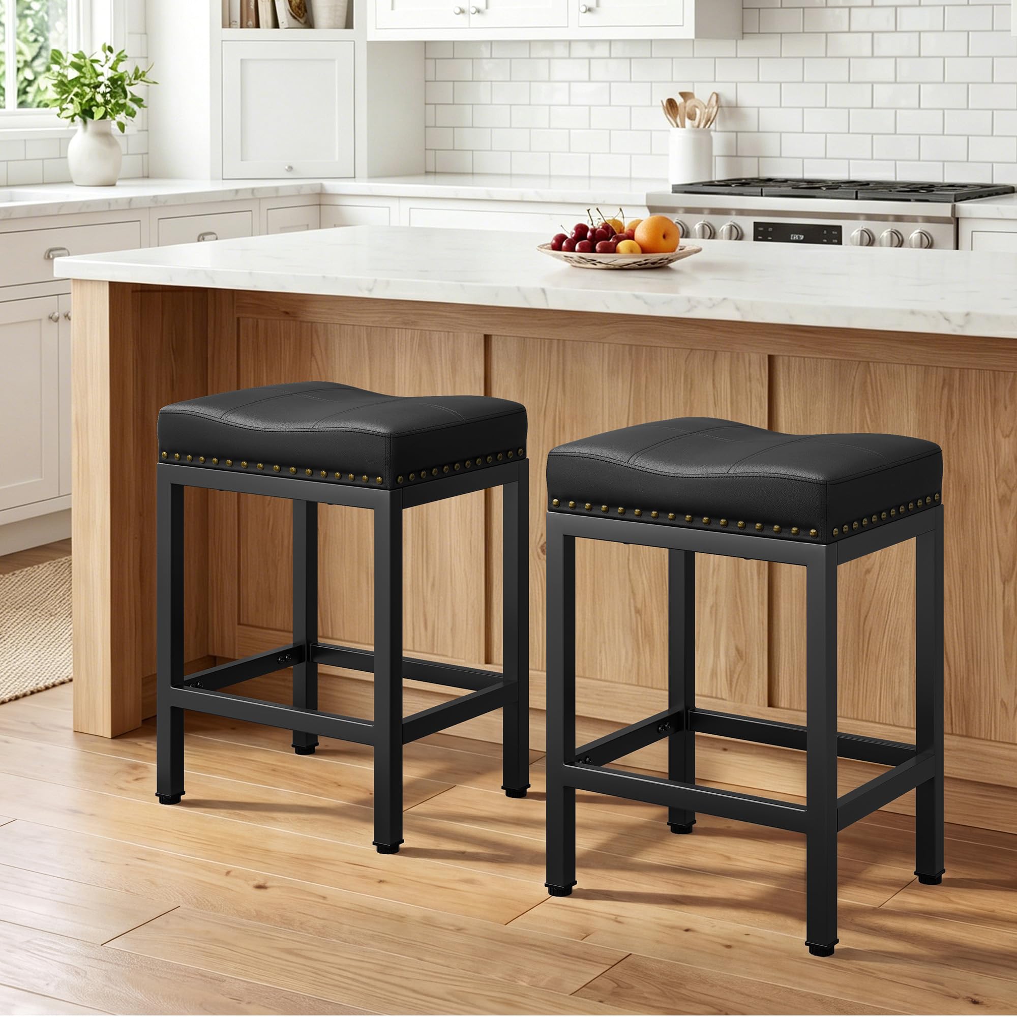 Modern Saddle Counter Height Bar Stools