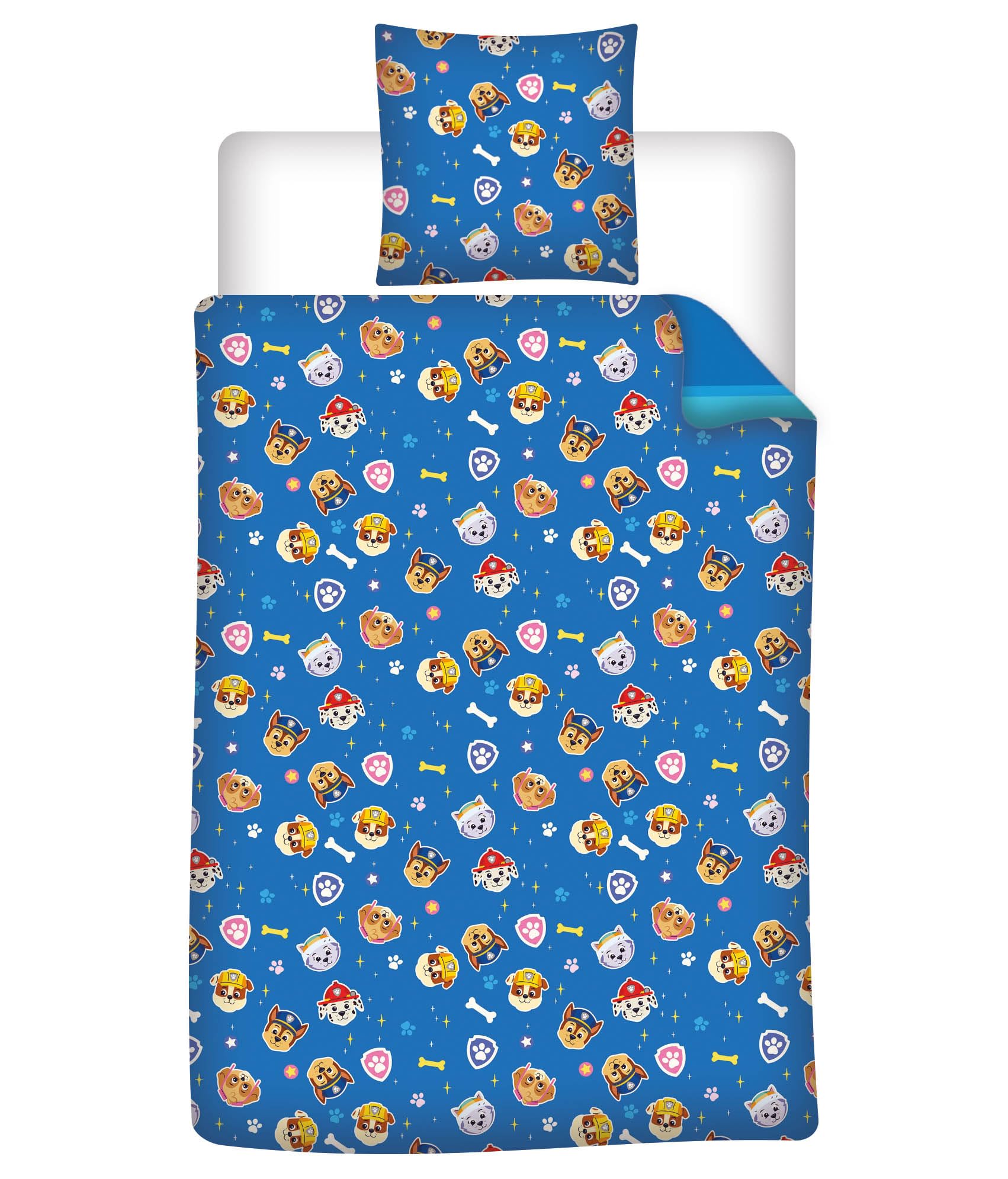 Paw Patrol Beddengoedset Dekbedovertrek 140x200 Cm + Kussensloop - Ultrazachte Microvezel Blauw