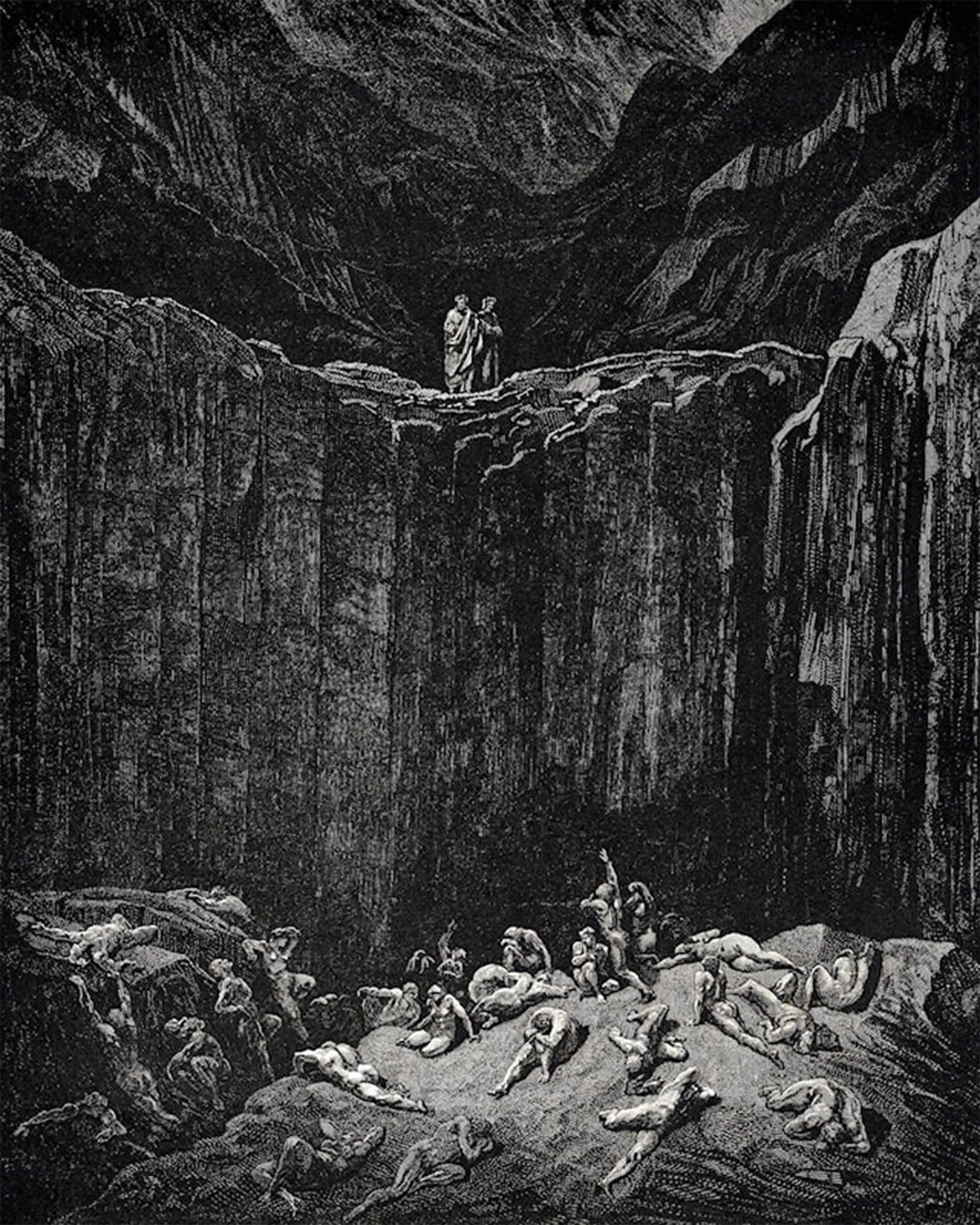 ARTXLXXBN Famous Painting Art Wall Decor Abstract Art Picture The Inferno Cantolines Gustave Dore Animal Pictures for Home Decor 60x90cm