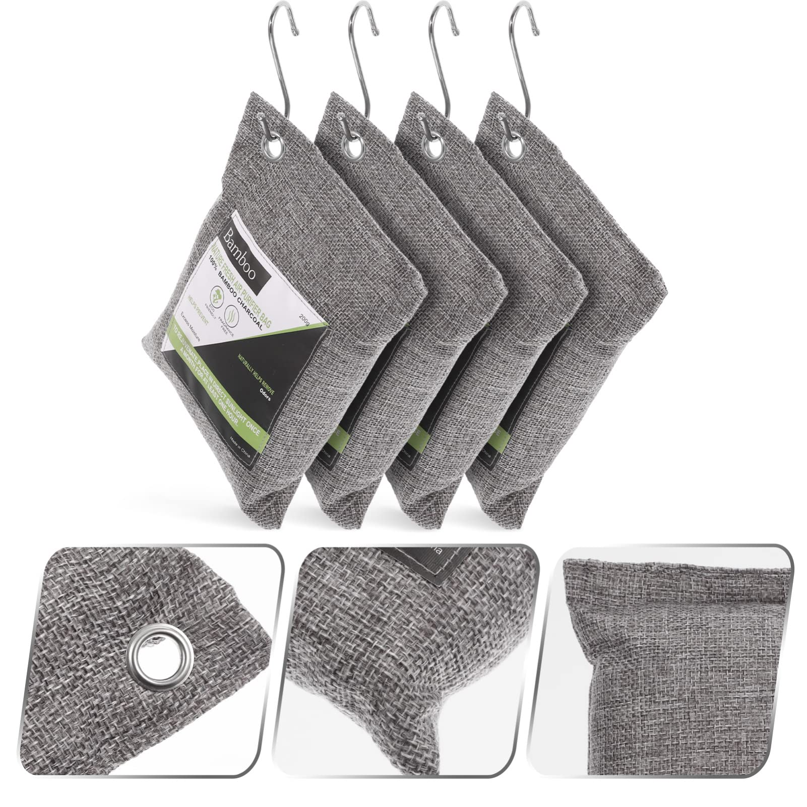 minkissy Set 1 Sacchetto di Carbone Attivo al Bambù per Purificazione Dell’ambiente, Assorbimento Odori e Umidità, Materiale Non Tessuto, per Auto e Ufficio